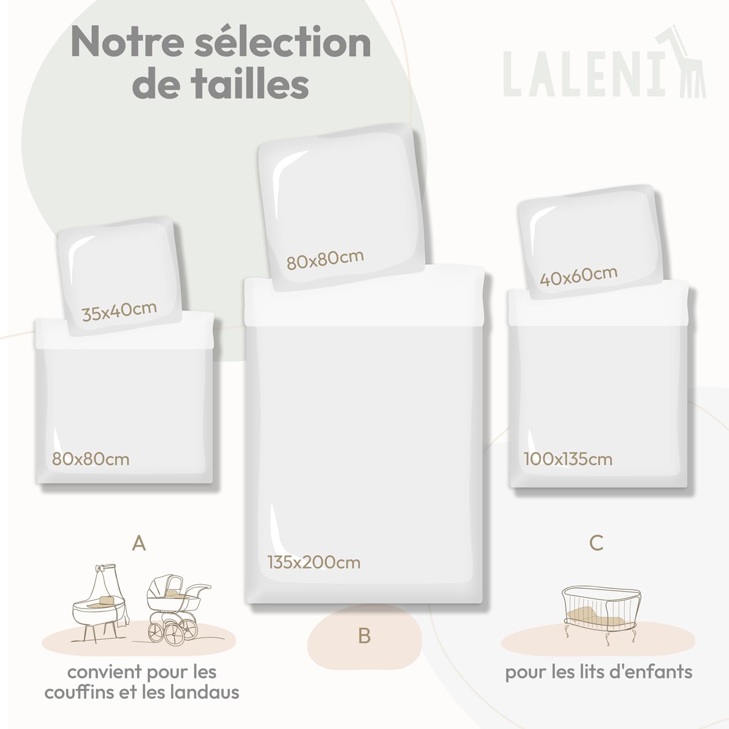 Thumbnail 6 de Laleni Linge de lit Enfant 100x135 cm mousseline en coton