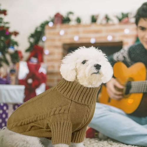 Thumbnail 6 de Queenmore Maglione per cane taglia S, collo alto marrone