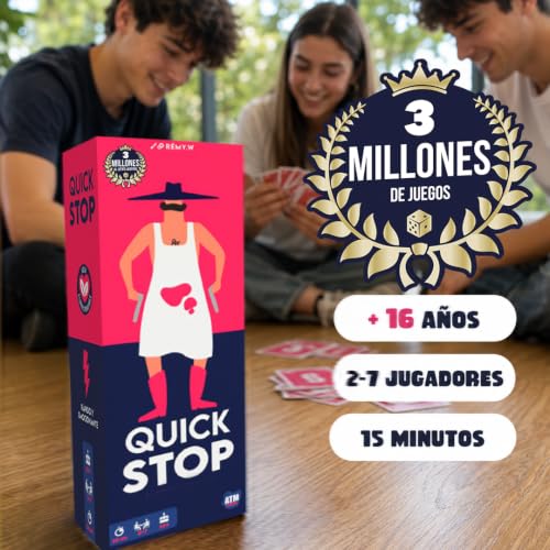 Detalle de QuickStop - Juego de mesa para adultos +16 de ATM Gaming: rápido, atrevido y divertido para 2–7 jugadores