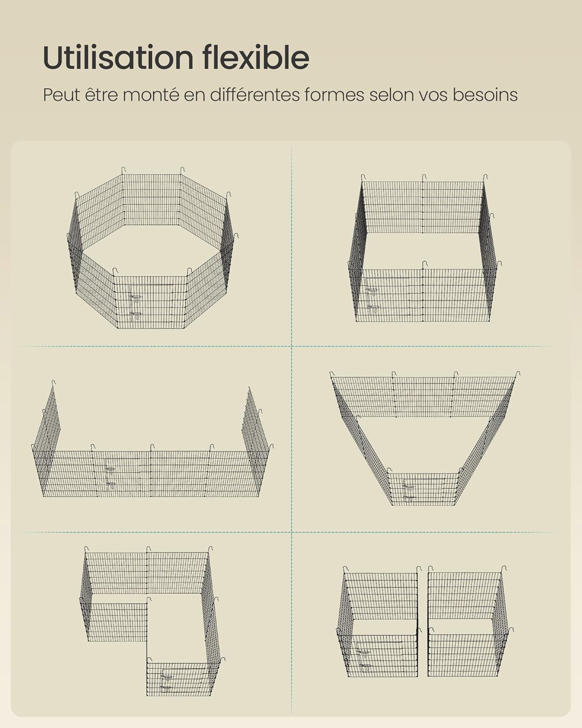 Thumbnail 6 de SONGMICS Enclos pour Petits Animaux 175 x 175 cm