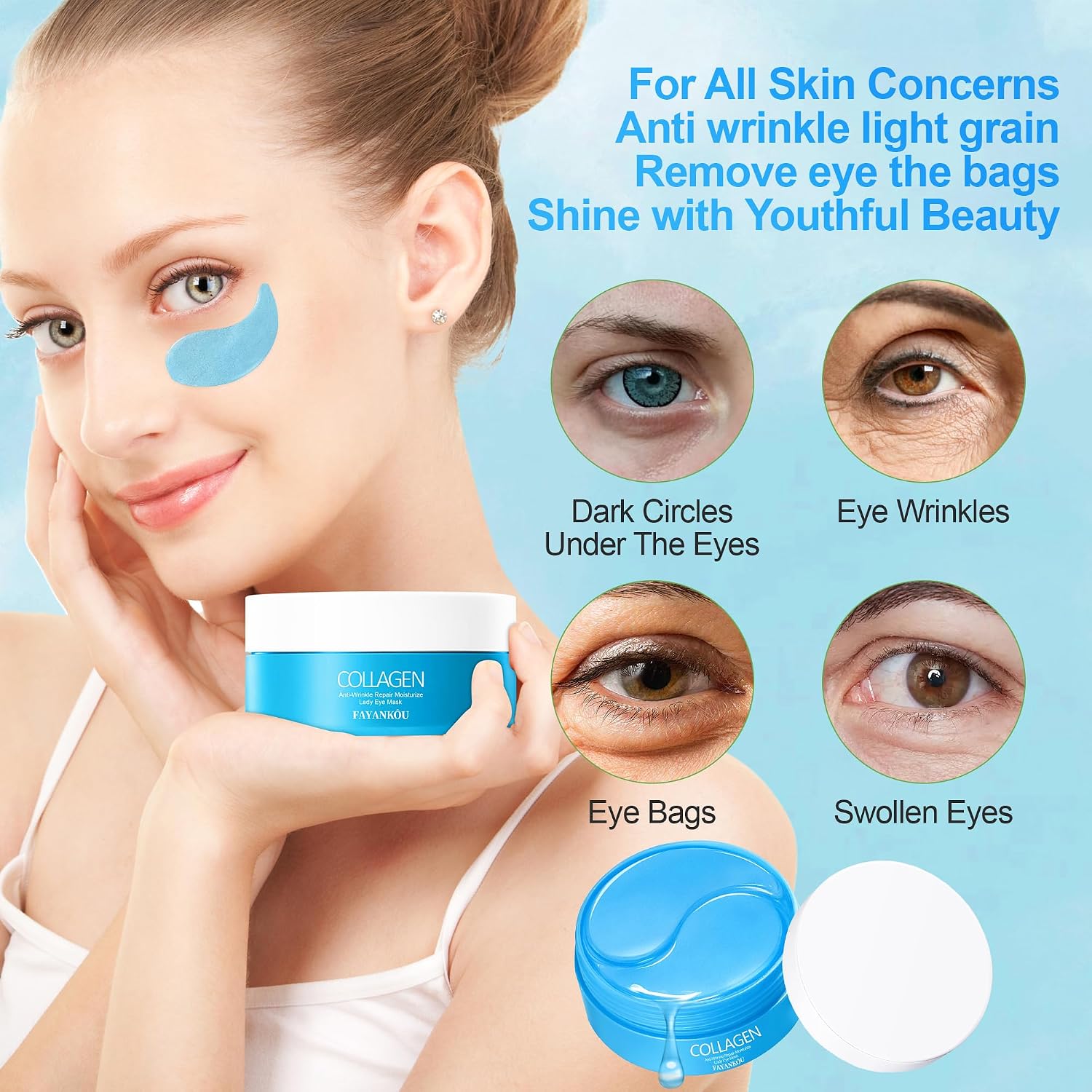 Thumbnail 1 de 60 PCS Parches Colágeno para Ojos 💧 Reducen Ojeras y Líneas Finas