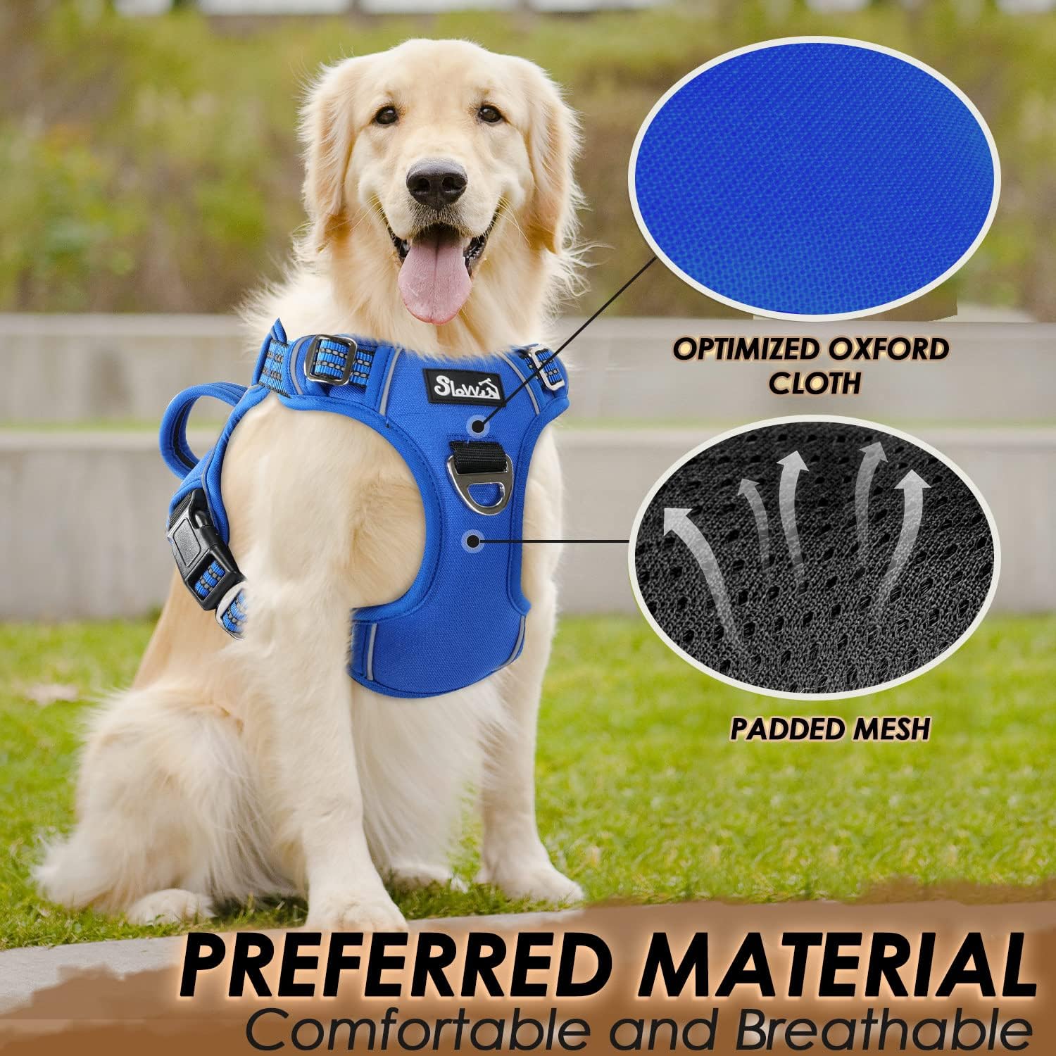 Detalle de Eyein Dog Harness Large Dog – Anti-Pull Adjustable Heavy Duty Vest Harness