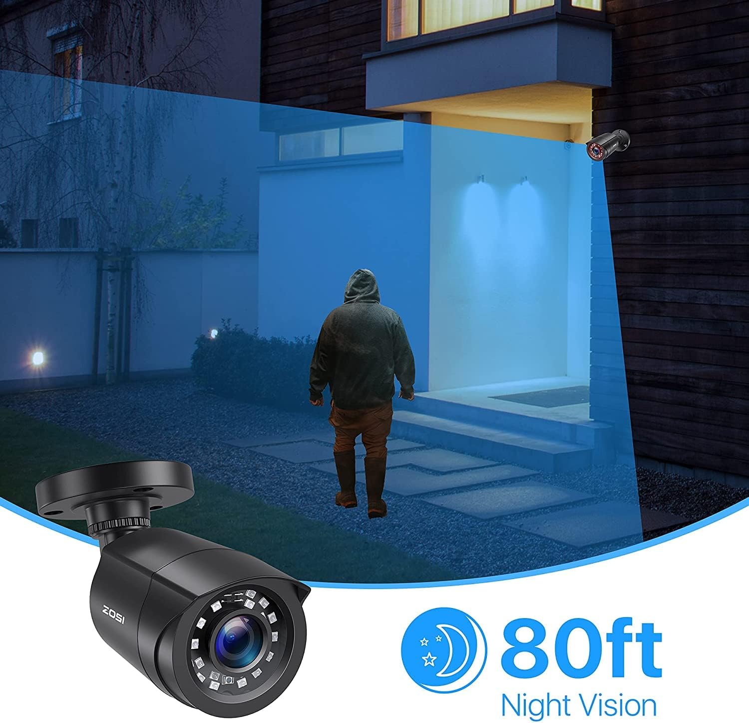 Detalle 2 de ZOSI 1080P 2-Pack TVI Bullet Cameras 2.0MP