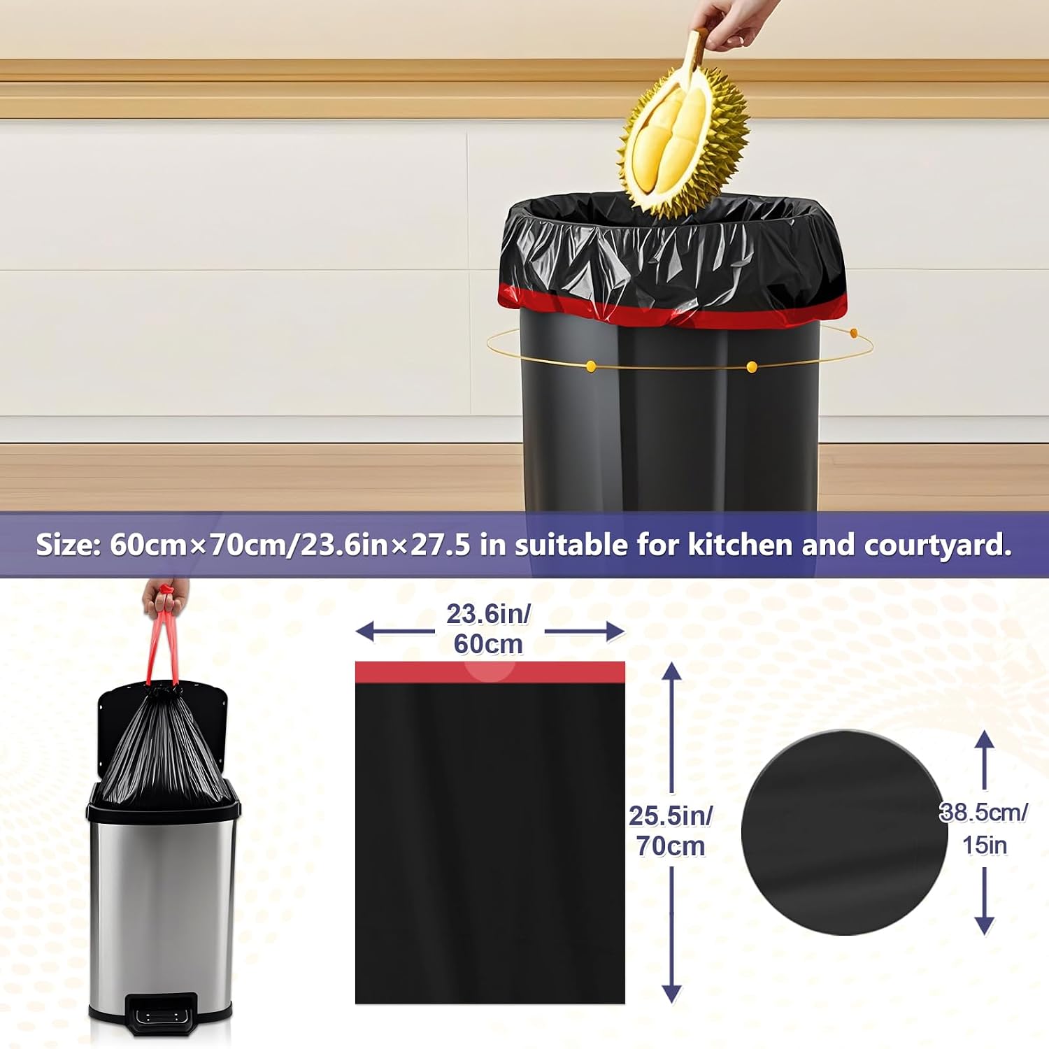 Thumbnail 5 de QILERR 35L Black Bin Bags