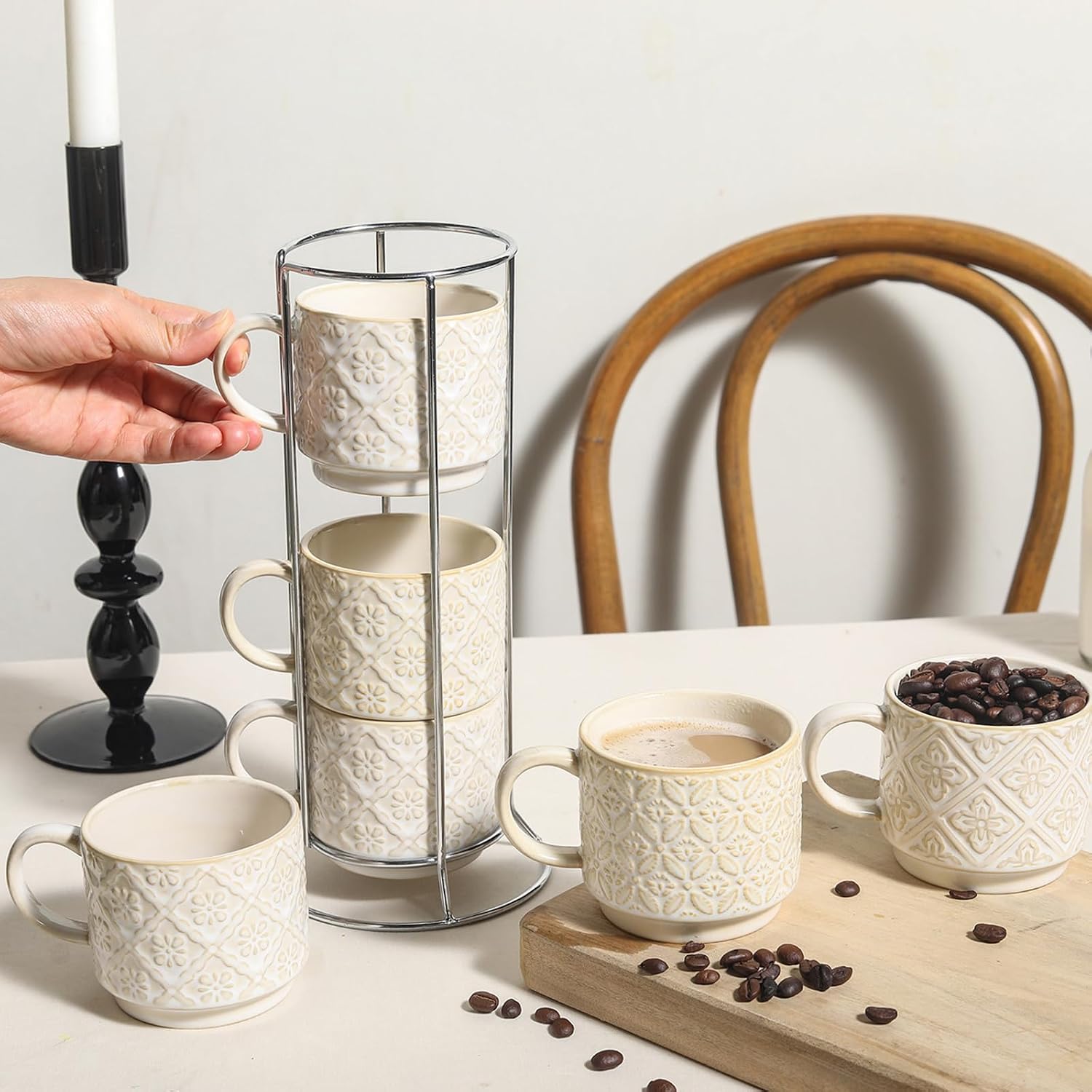 Detalle de SumitlEyao Ceramic Coffee Mugs 6 oz