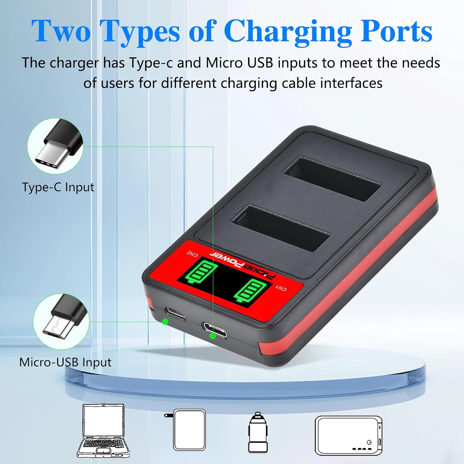 Thumbnail 6 de Pickle Power EN-EL12 2-Pack Battery with Charger for Nikon Cameras