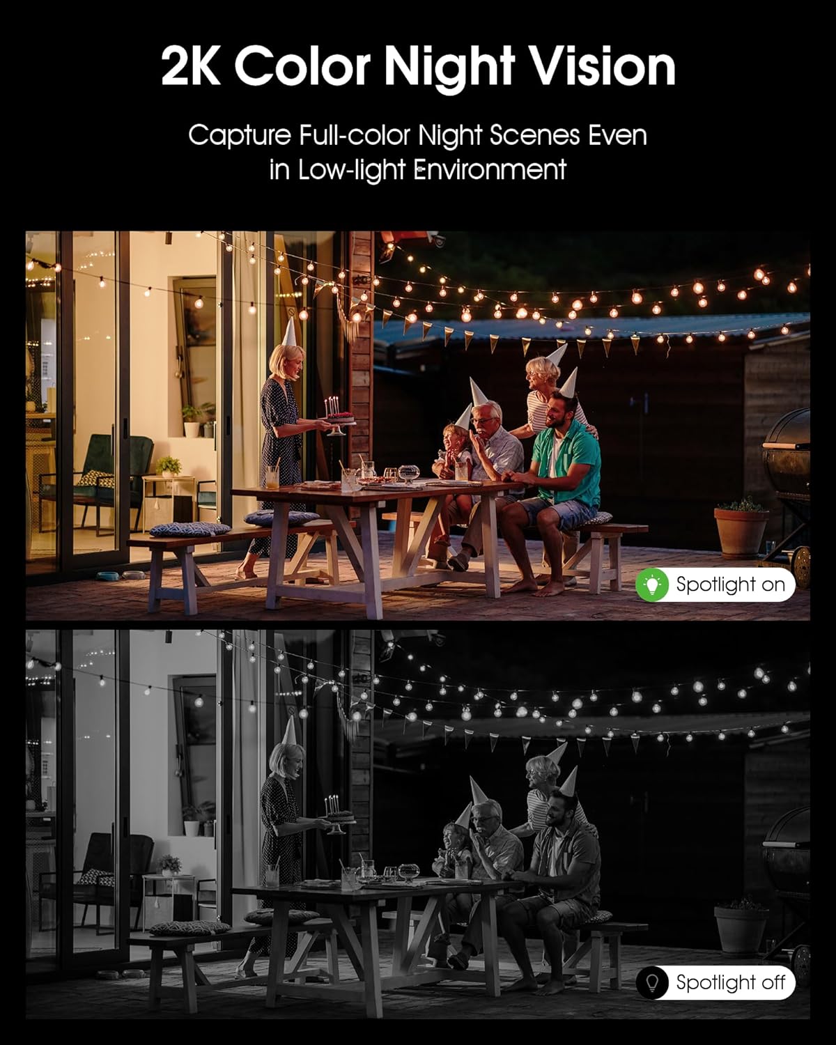 Thumbnail 4 de ANRAN 2K 2PCS Floodlight Solar WiFi Security Cameras (3MP) with Colour Night Vision, PIR, Two-Way Audio & IP66