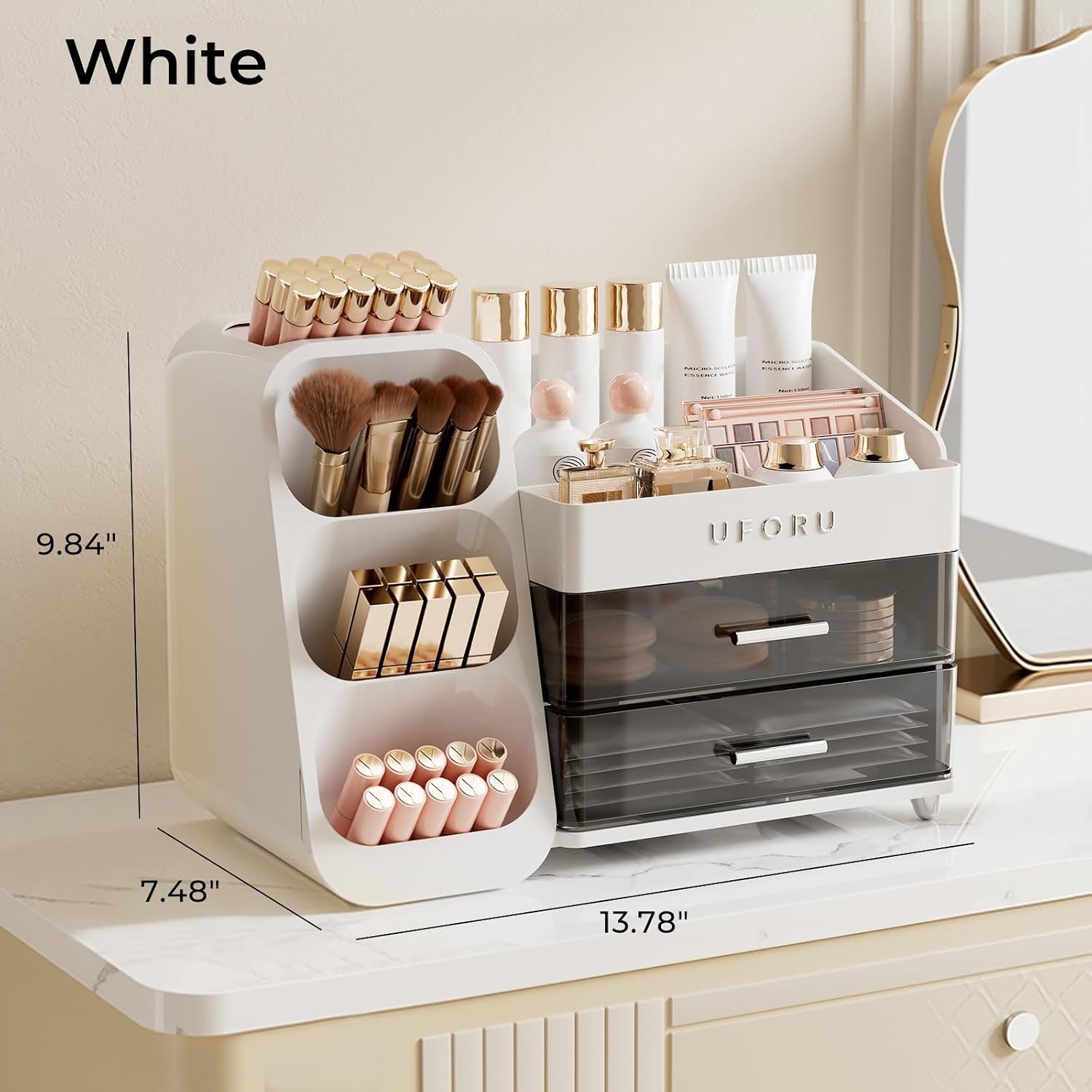 Thumbnail 3 de UFORU Makeup Organizer 2-drawer Vanity Organizer 💄