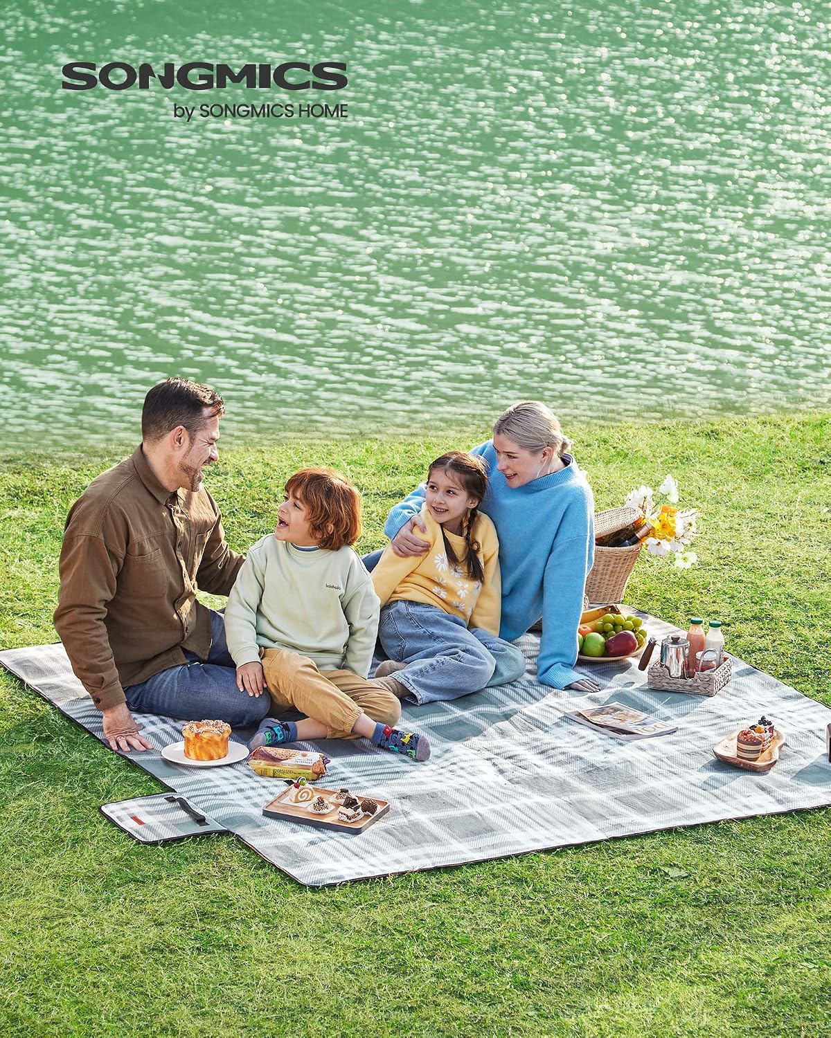 Detalle de SONGMICS Coperta Picnic 200x200 cm GCM61GW: grande, comoda e impermeabile
