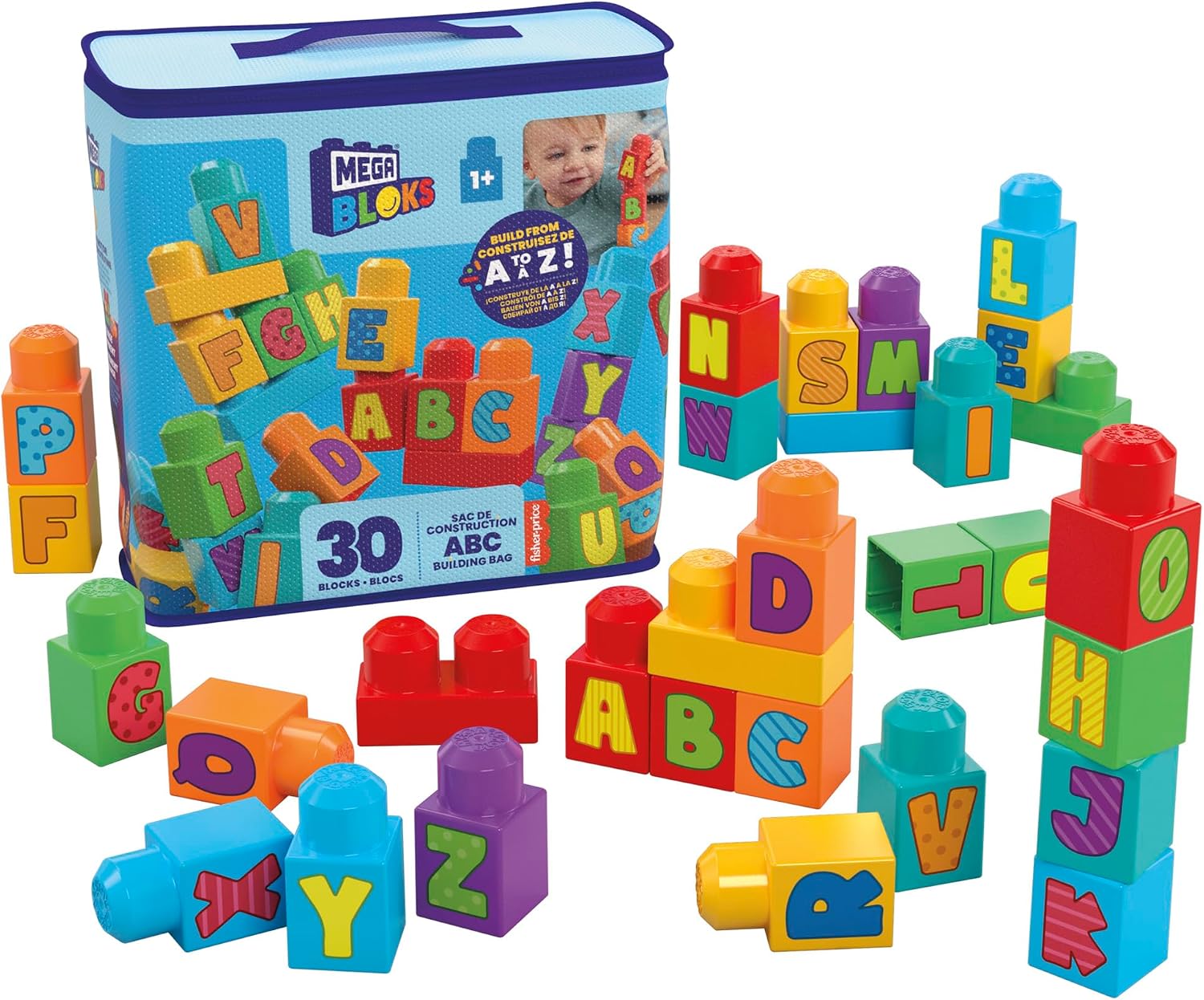 Thumbnail 6 de MEGA BLOKS DCH63 1才からのメガブロック 80ピース ブルー 大きめサイズの知育ブロック