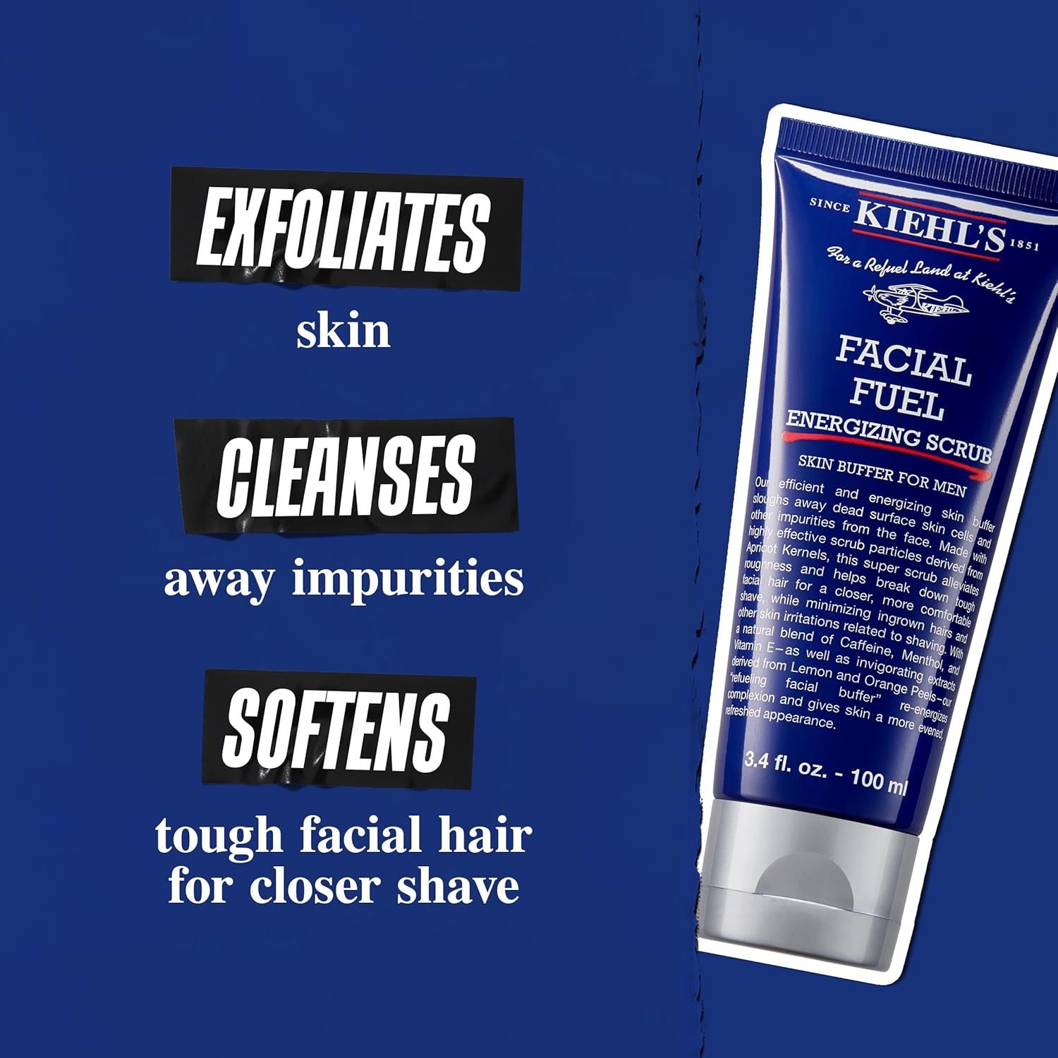 Thumbnail 2 de Kiehl’s Facial Fuel Exfoliating Face Scrub (100ml) – men’s facial cleanser with apricot kernel exfoliation