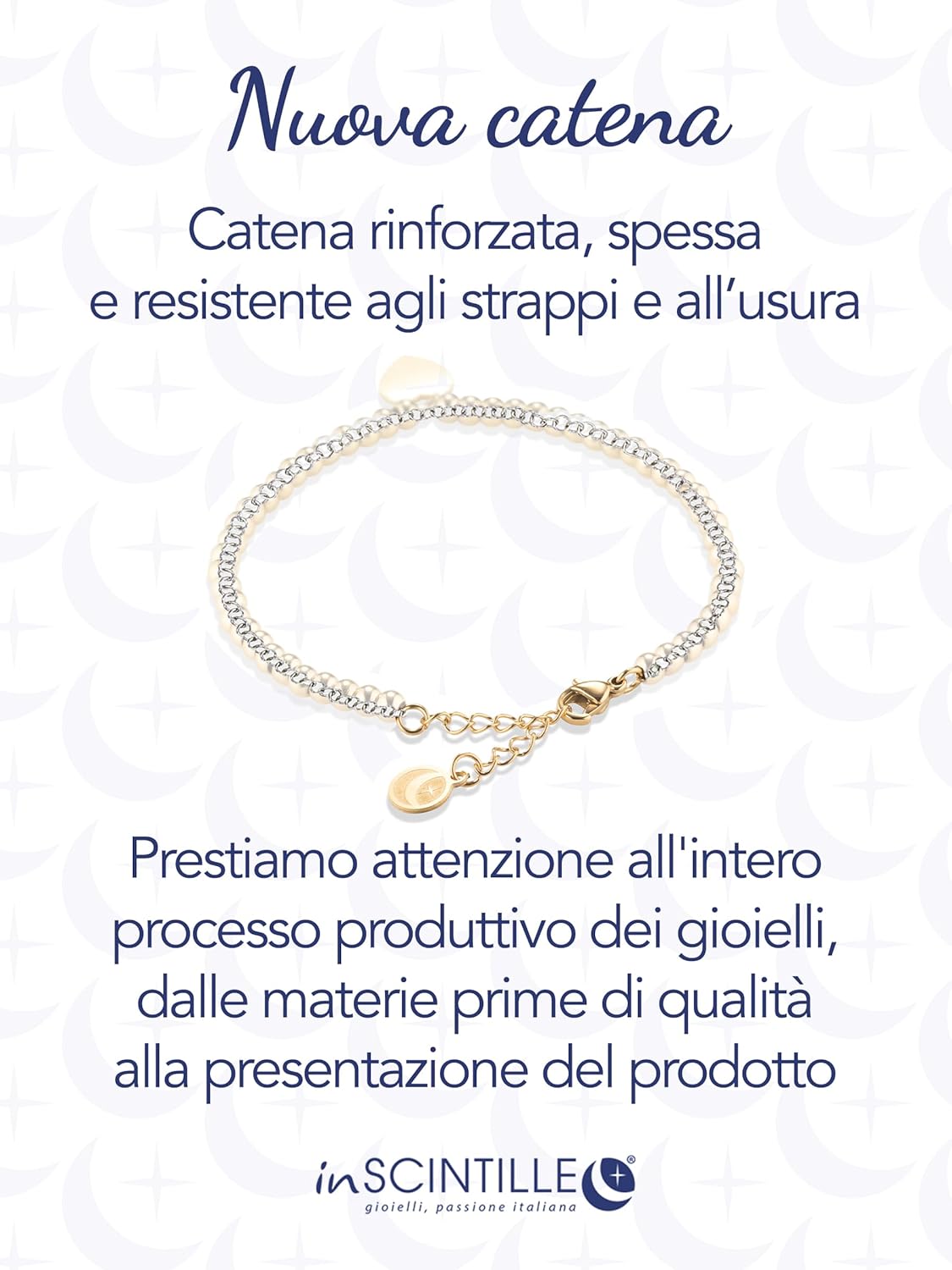 Detalle de inSCINTILLE Cuore Rock: Bracciale Donna a Palline in Acciaio Inossidabile con Cuore Colorato