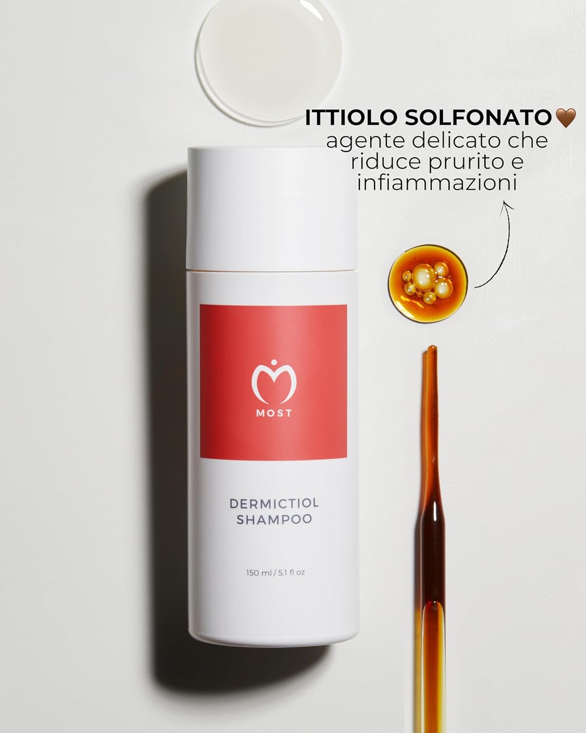 Detalle de MOST - Dermictiol Shampoo Idratante per Cuoio Capelluto Irritato e Sensibile, Senza Solfati, 150 ml