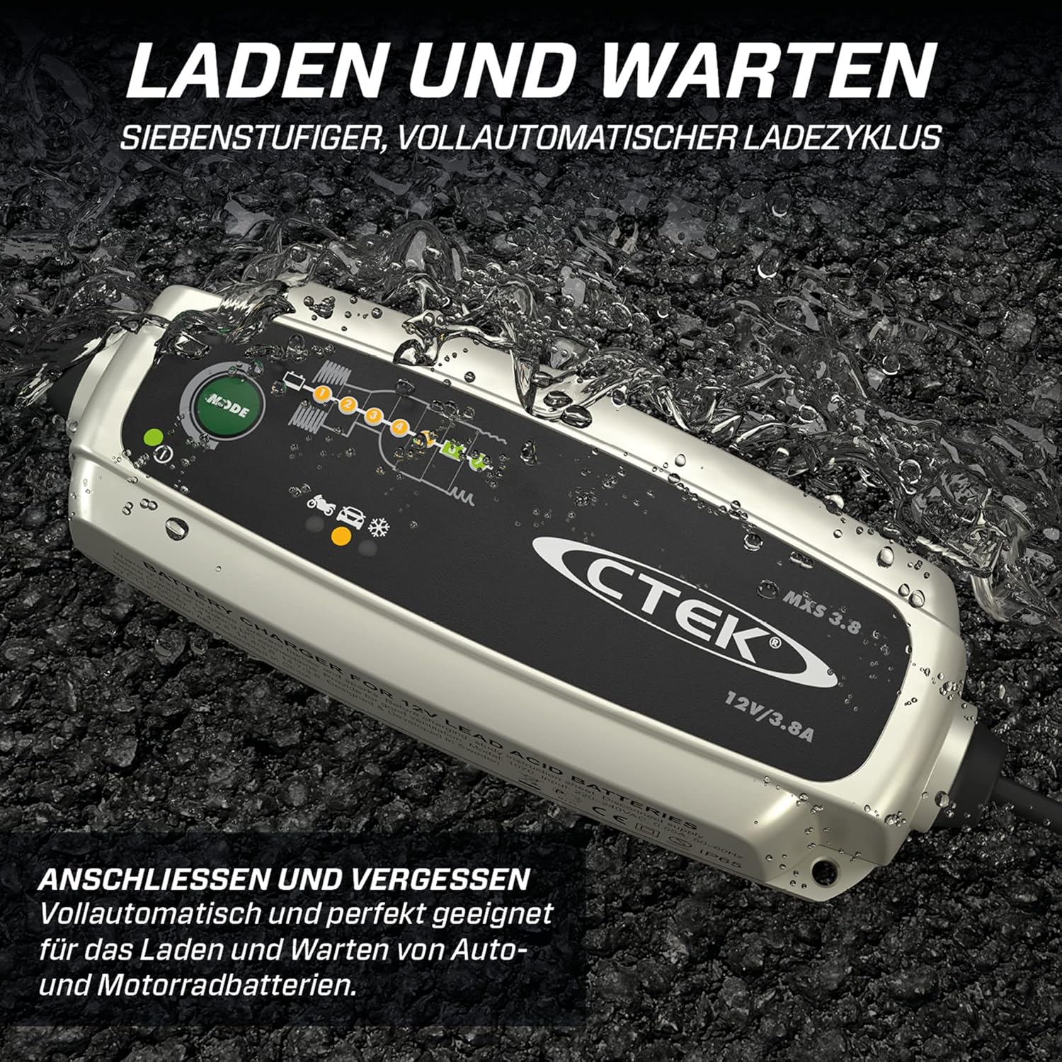 Detalle de CTEK MXS 3.8 12V BatterieladegerĂ€t đ