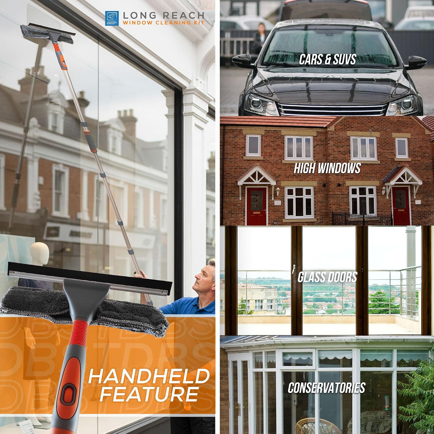 Thumbnail 4 de Window Cleaning Kit 158cm extendable pole 🧽