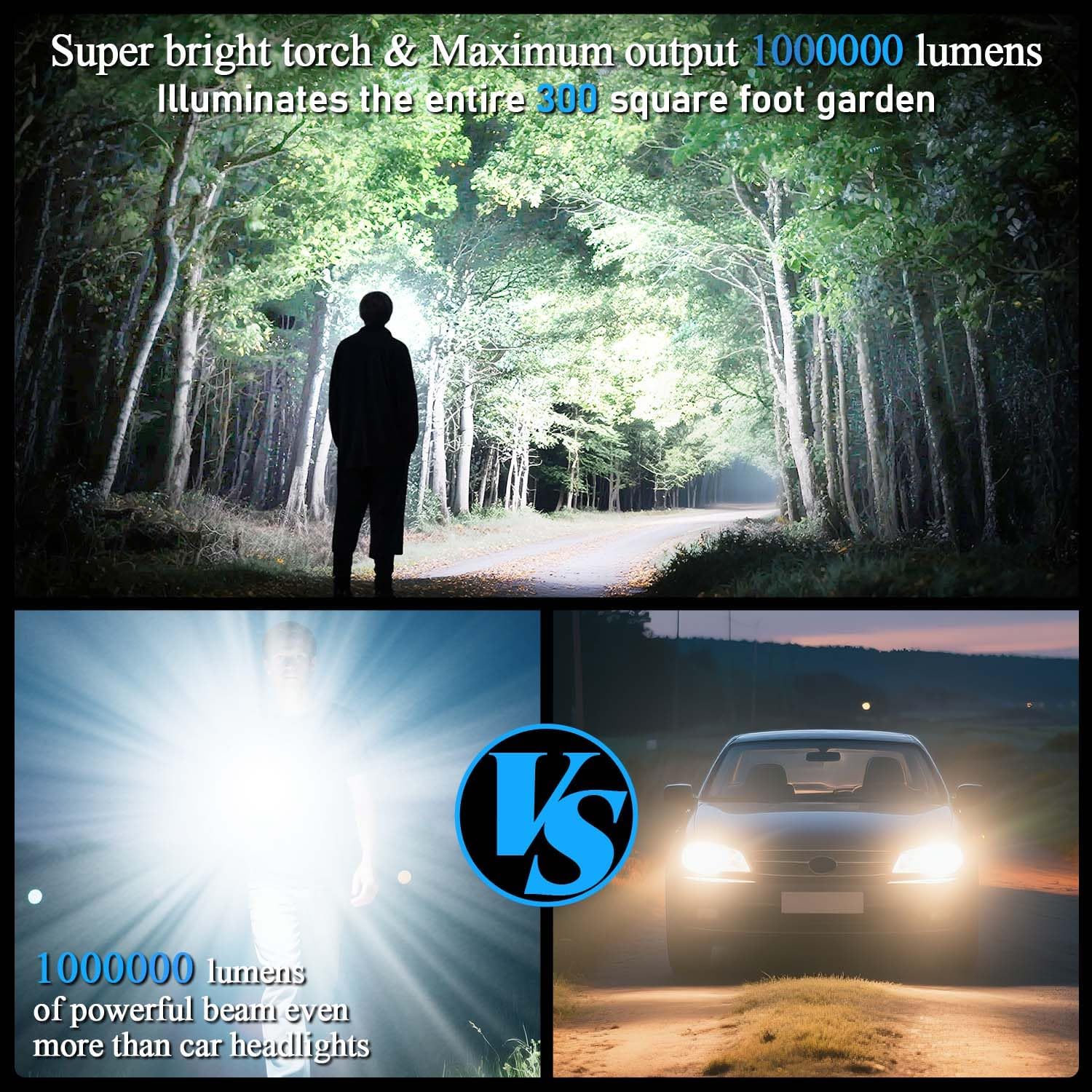 Detalle 2 de Voylite Torches 500000 lumens torch with 5000 mAh battery 🔦