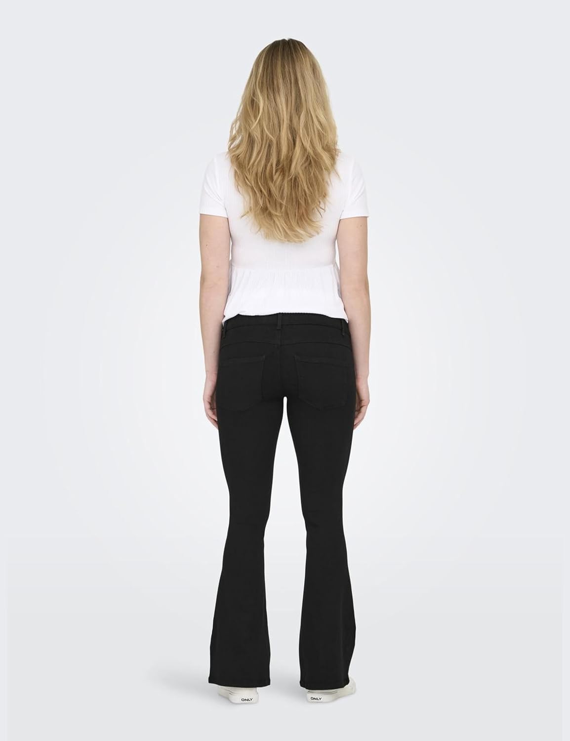 Thumbnail 6 de Only Maternity Olmrain Life Reg Push Up Flared Noos – Black Denim, Größe L, W x 32L