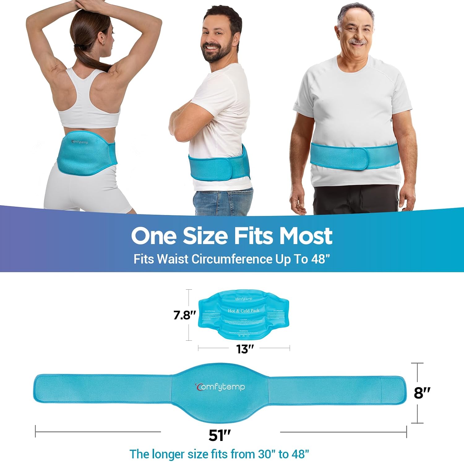 Thumbnail 2 de Comfytemp Ice Pack for Back Pain Relief – Reusable Lower Back Gel Wrap