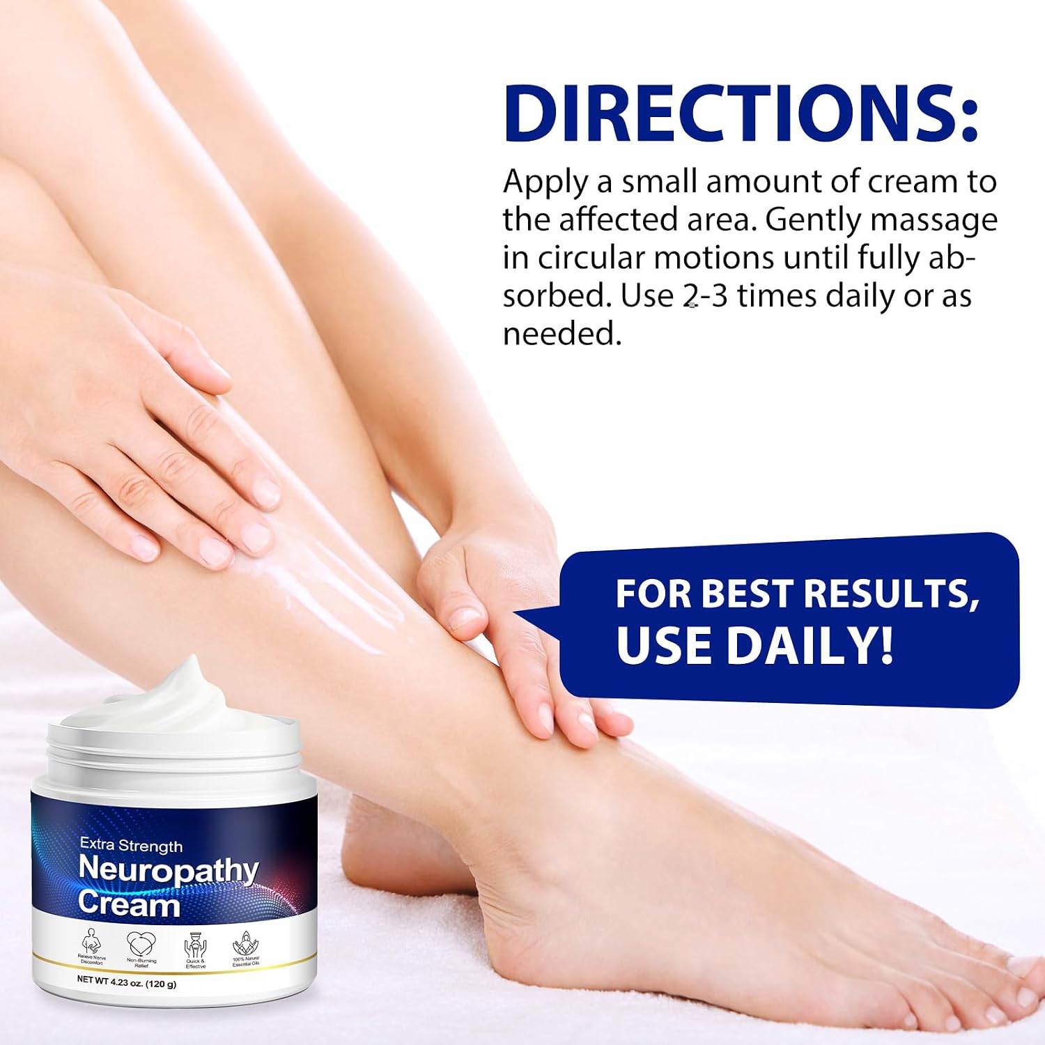 Thumbnail 4 de Neuropathy Cream for Feet, Legs & Hands – Lightweight, Plant-Based 120g (1 Pack)