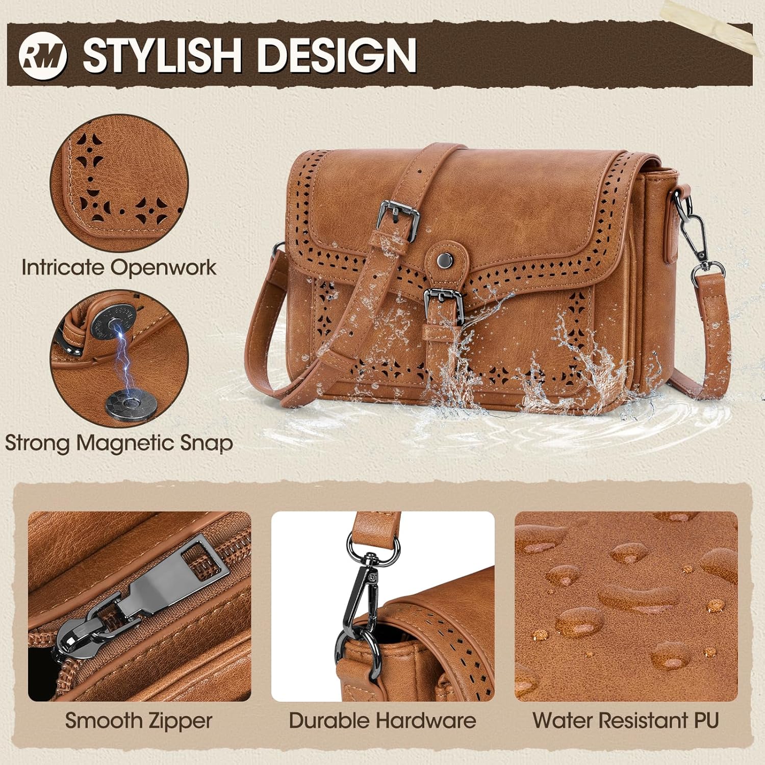 Detalle 2 de RAINSMORE crossbody bag with multiple pockets