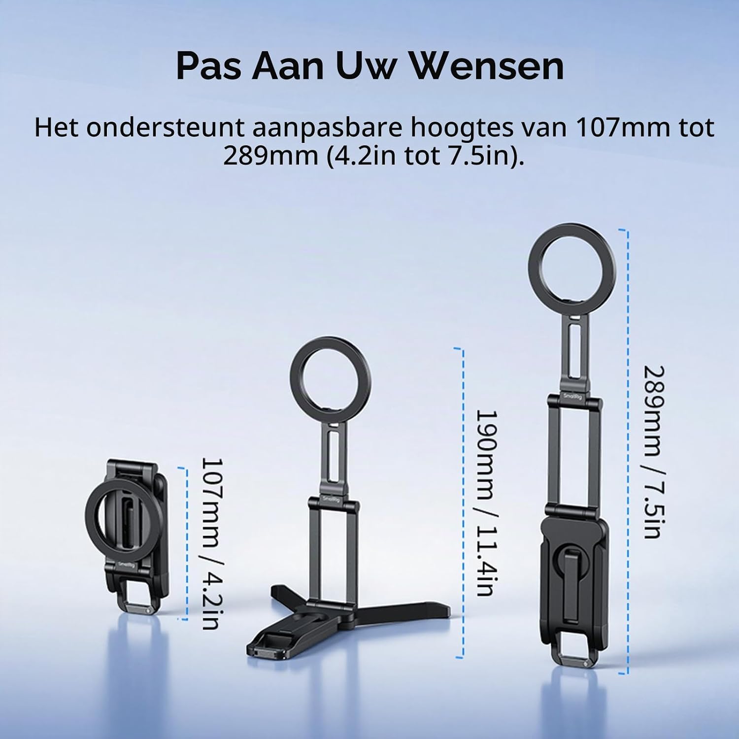 Thumbnail 4 de SMALLRIG FS-A1 6515 opvouwbare telefoonhouder met 360° draaibare standaard