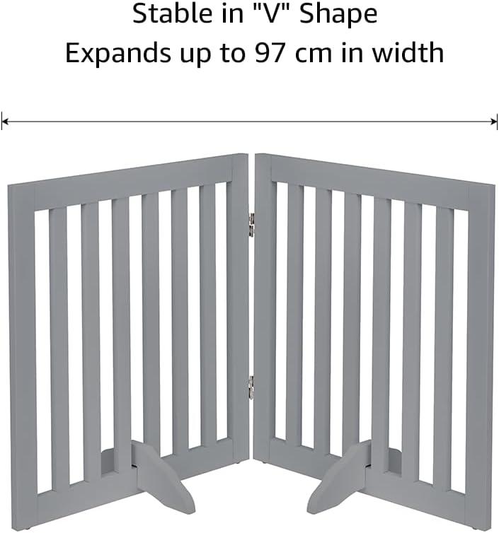 Detalle de unipaws 91 cm H Free Standing Wooden Pet Gate for Dogs & Cats