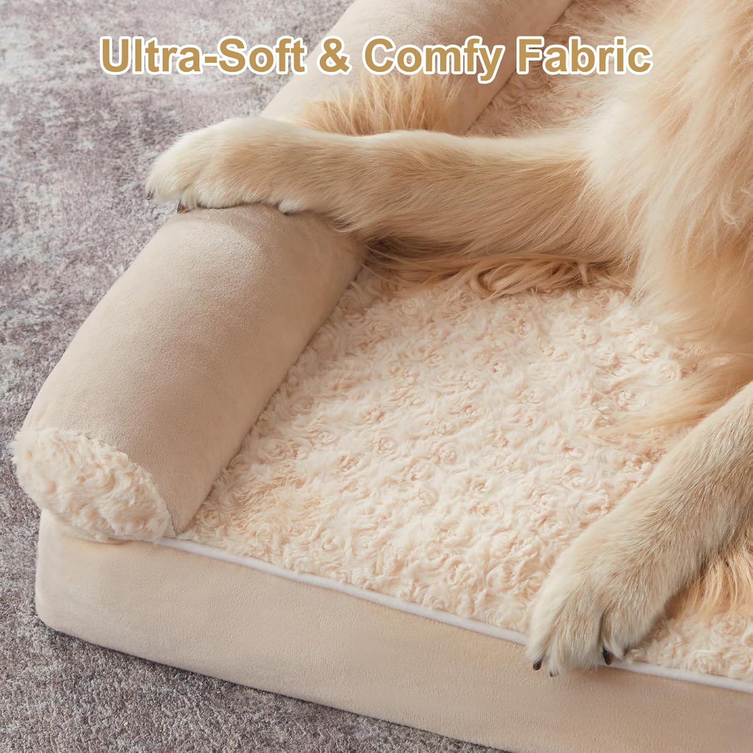 Thumbnail 4 de BFPETHOME Orthopedic Waterproof Couch Dog Bed (36 x 27 x 6.5 in) for Medium-Large Dogs