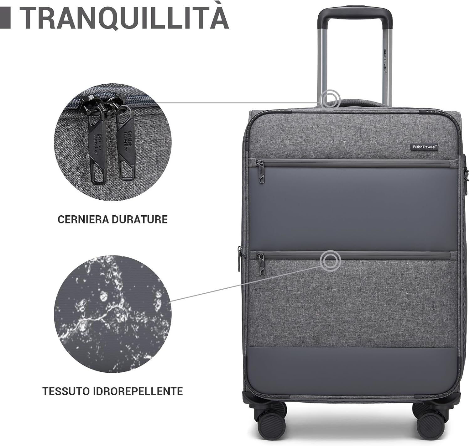 Detalle 2 de British Traveller Valigia 28 pollici Rigida