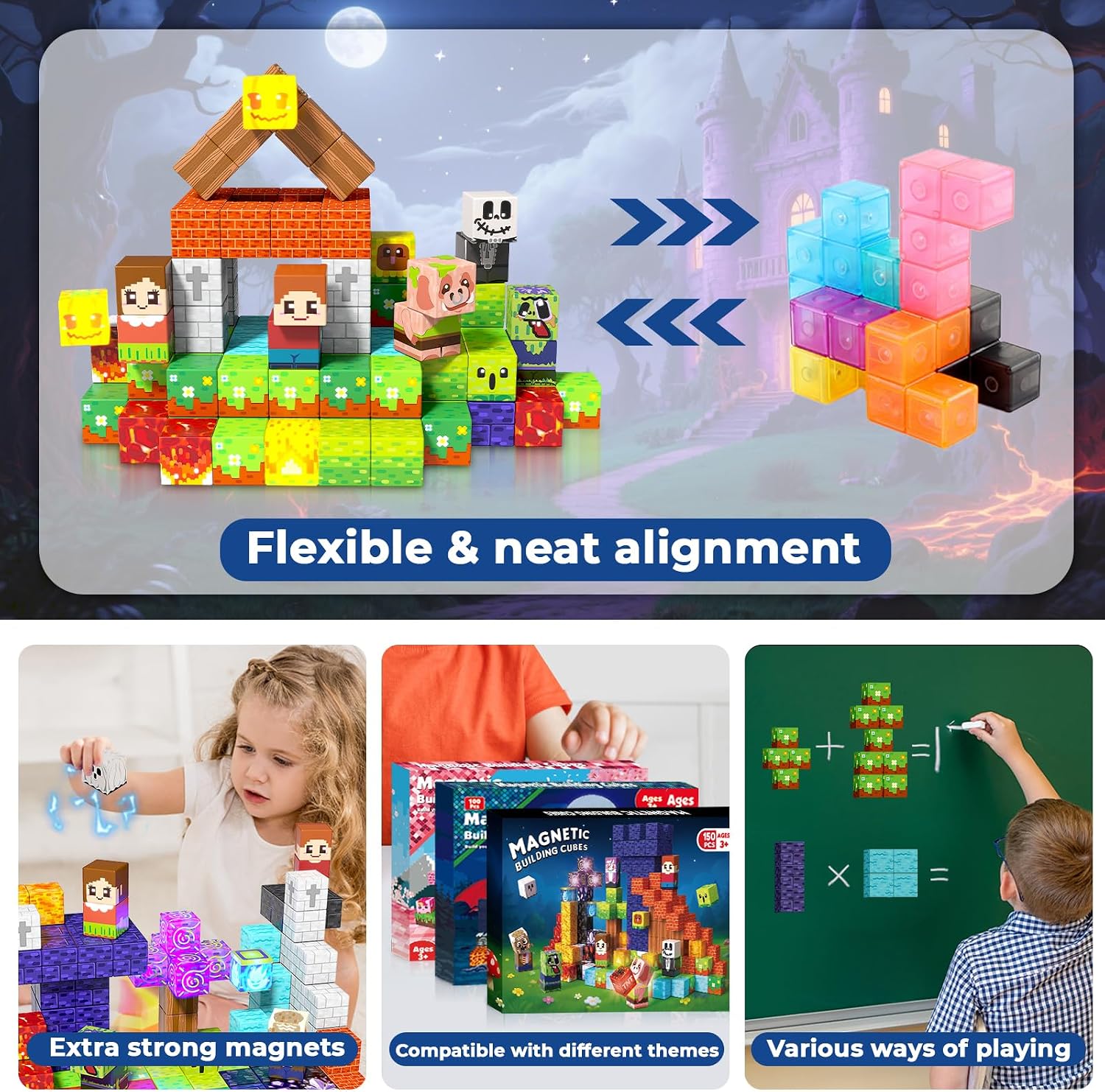 Thumbnail 4 de Magnetic Blocks 150 PCS Building Set for Kids