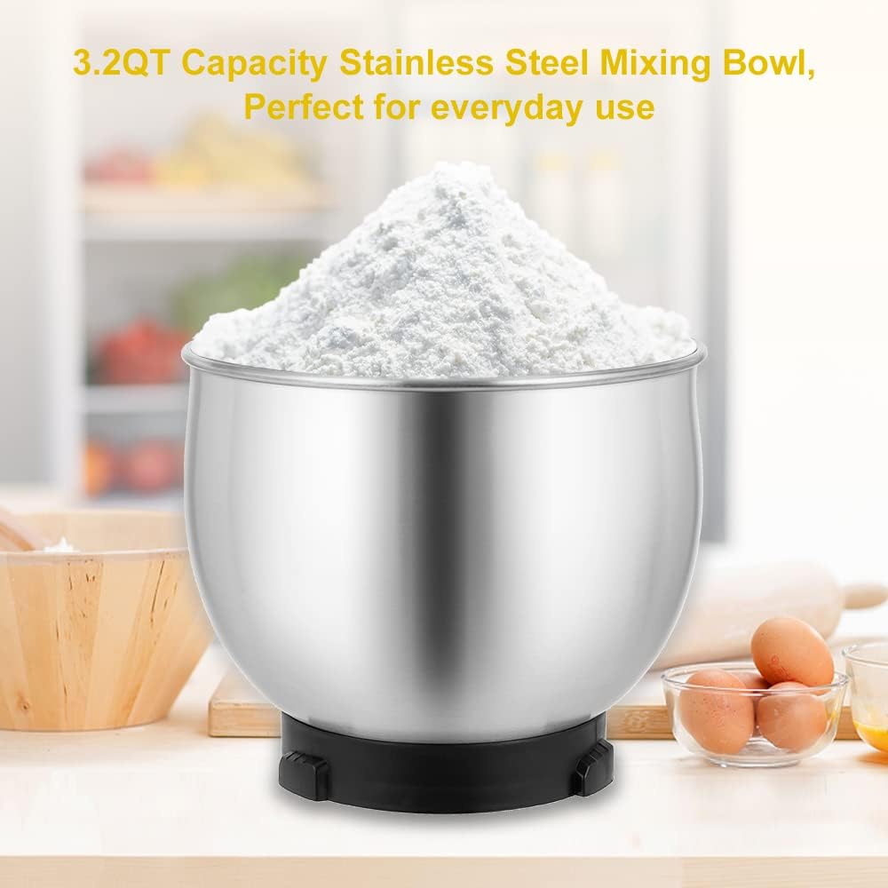 Thumbnail 6 de Kitchen in the box Stand Mixer (3.2Qt) – Compact Electric Food Mixer with 6 Speeds, Tilt-Head, Dough Hook, Whisk, Flat Beater (Pink)