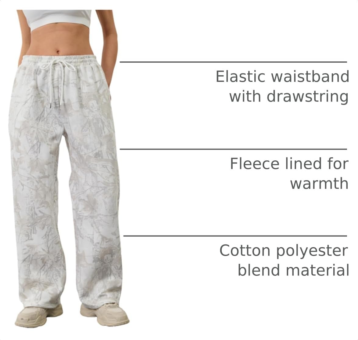 Detalle de MSBESYOR Women's Camo Cargo Pants, Fleece-Lined