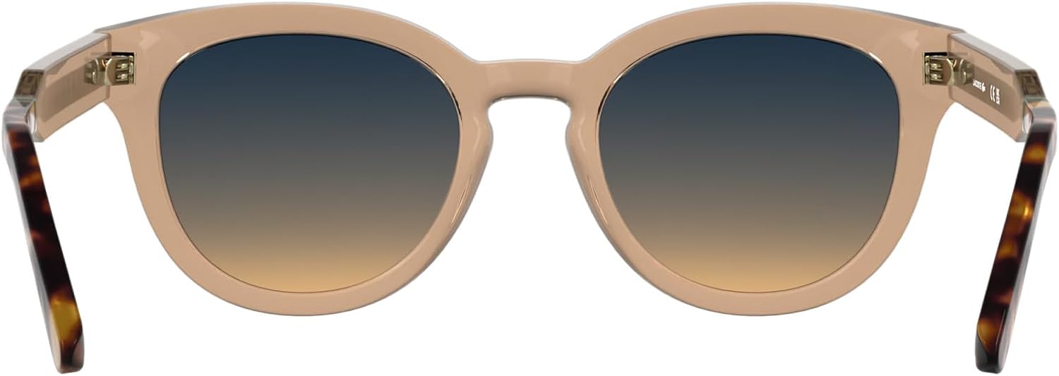 Detalle de Lacoste L6070s occhiali da sole donna con aste in metallo e logo dorato