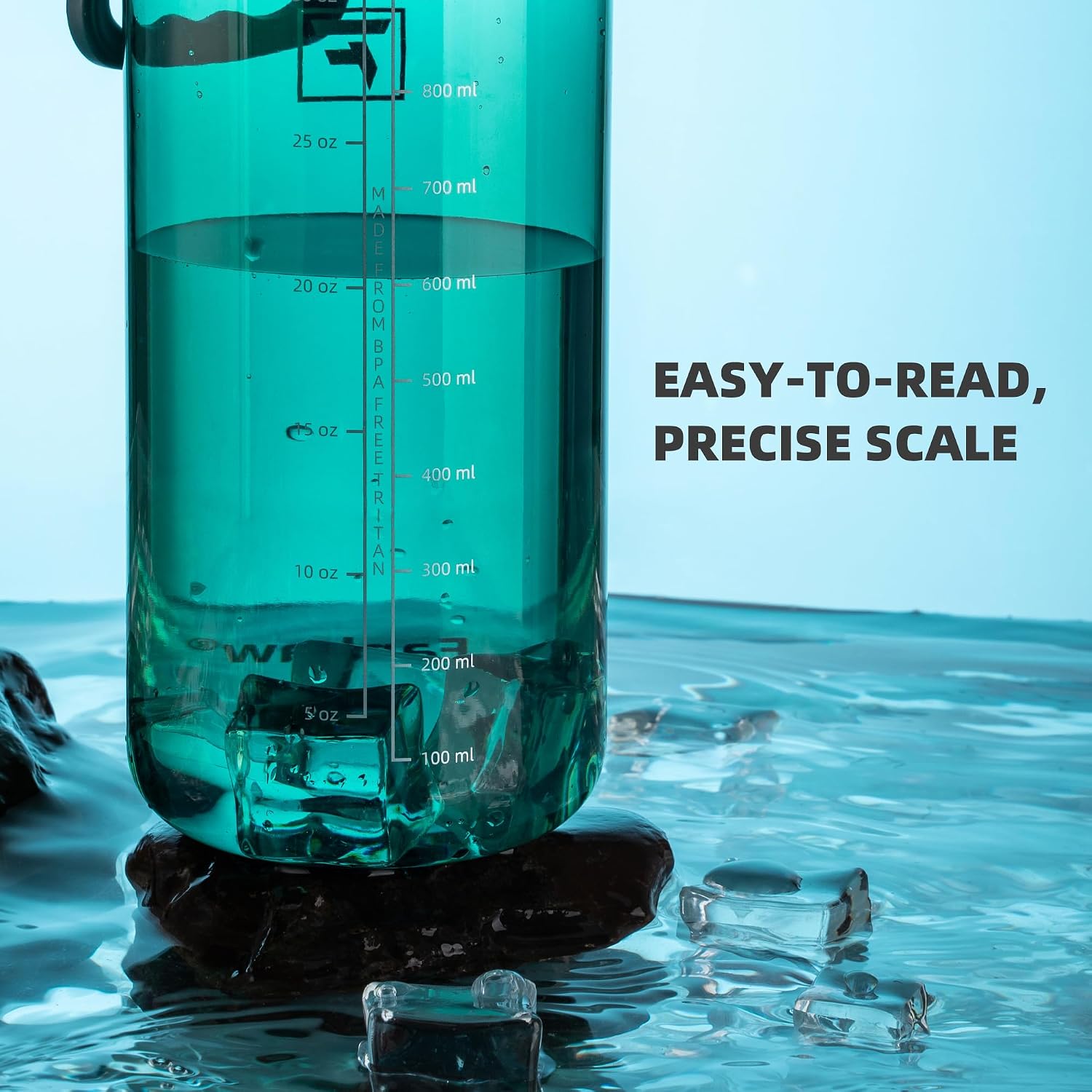 Detalle 2 de Fanhaw P32-LM 32 oz Tritan Water Bottle with Fast-Flow Lid, Dark Green