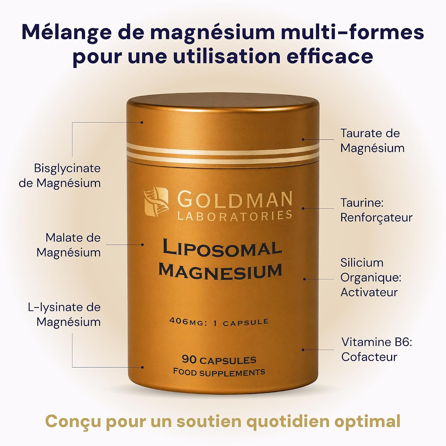 Thumbnail 6 de Magnésium liposomal Goldman Laboratories – Complexe breveté (90 capsules) à libération lente