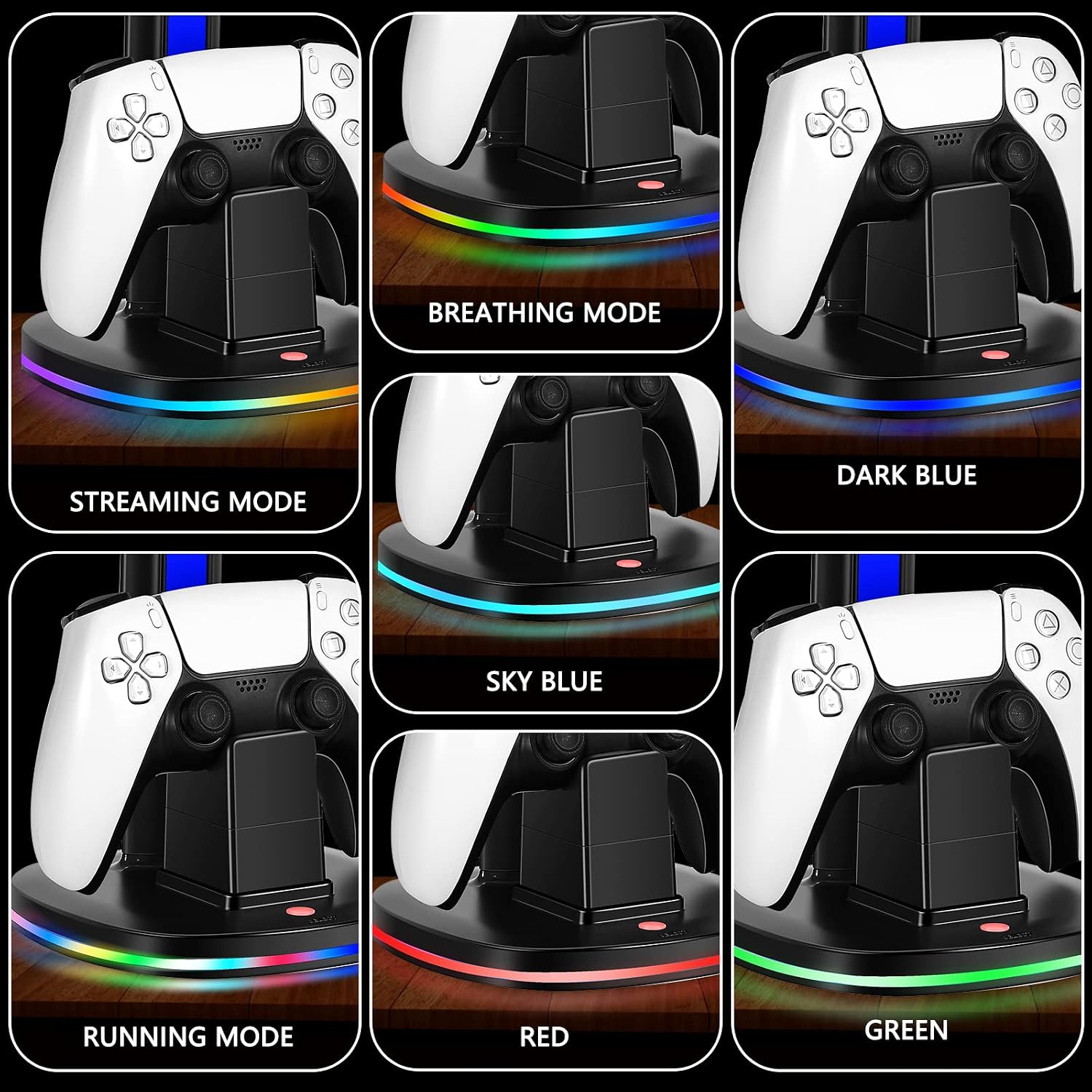 Thumbnail 2 de JDGPOKOO PS5 Controller Charging Station with RGB Headphone Stand (2 USB Ports)