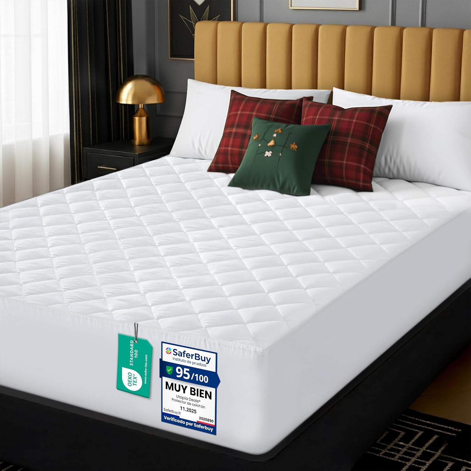 Detalle de Utopia Bedding Protector acolchado 150x200 cm