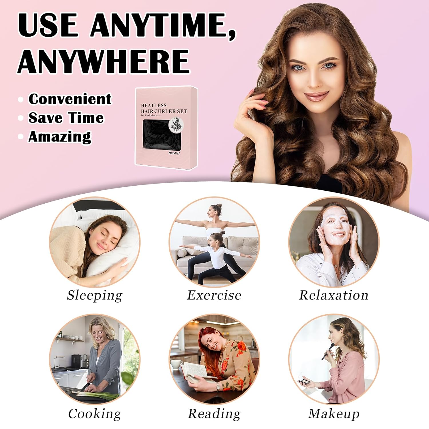 Detalle 1 de Baolivi Hair Curlers 180 cm, heatless