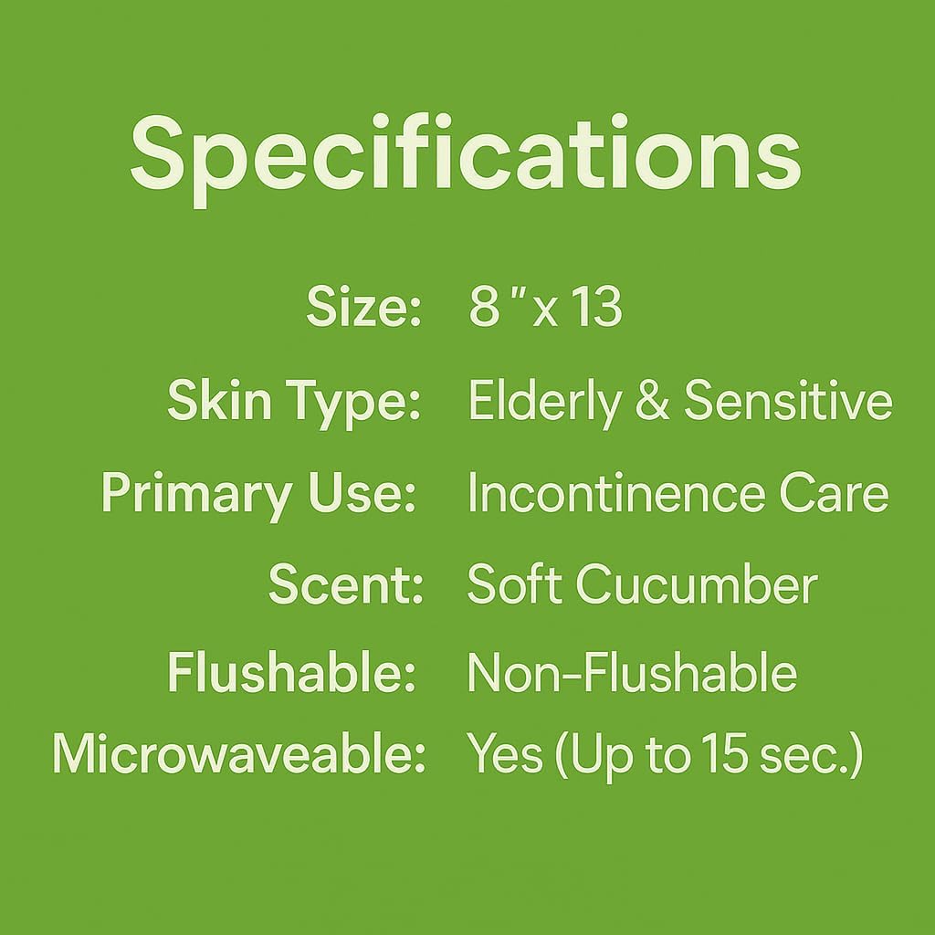 Thumbnail 5 de OPTEEL AW-720C Extra-Large Adult Wipes, 8 x 13 in, No-Rinse, Cucumber Scent