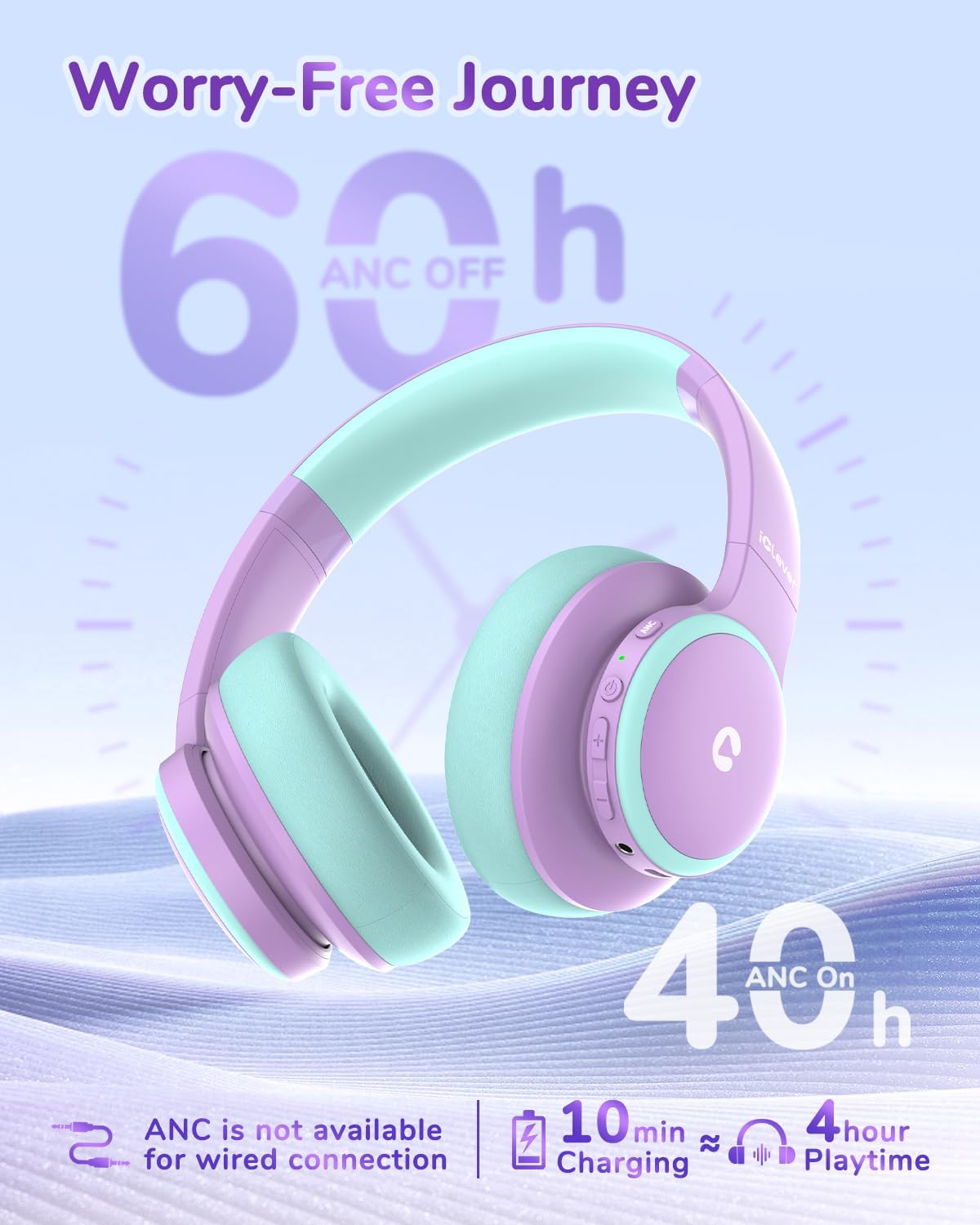 Thumbnail 2 de iClever BTH26 Kids Headphones 60H