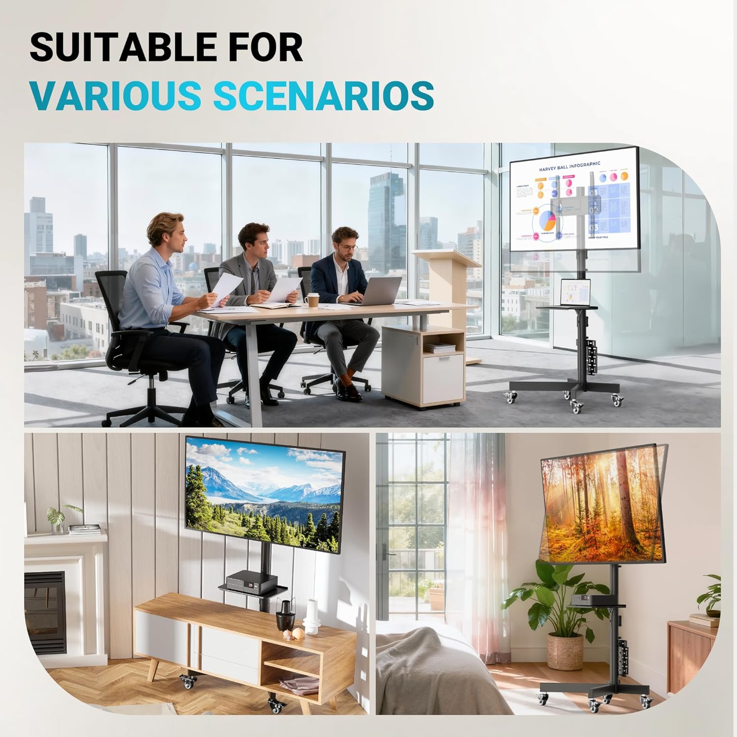 Thumbnail 6 de BONTEC Soporte TV Suelo con Ruedas 23–60
