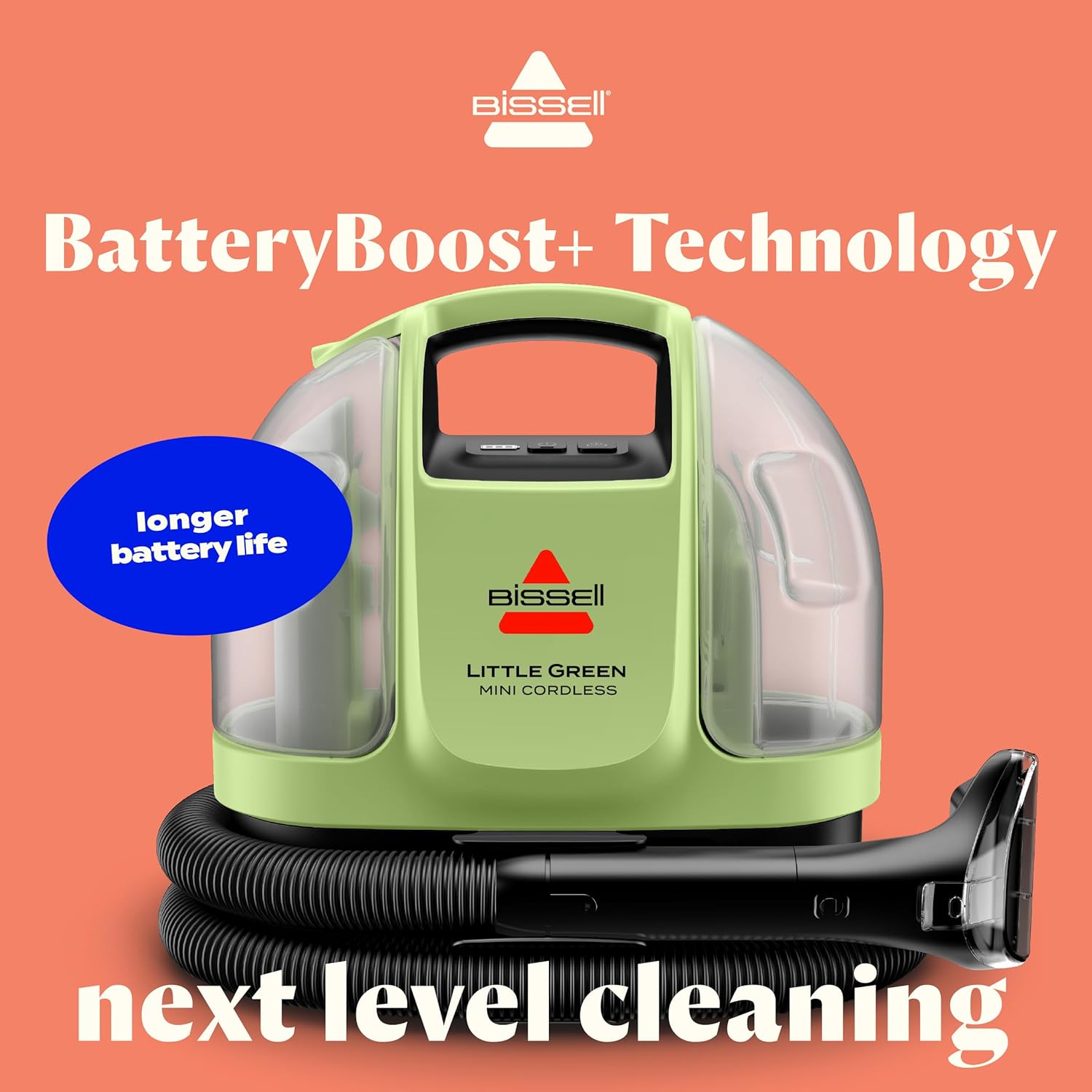 Detalle de BISSELL Little Green Mini Cordless Portable Deep Cleaner (4015) for Carpet & Upholstery