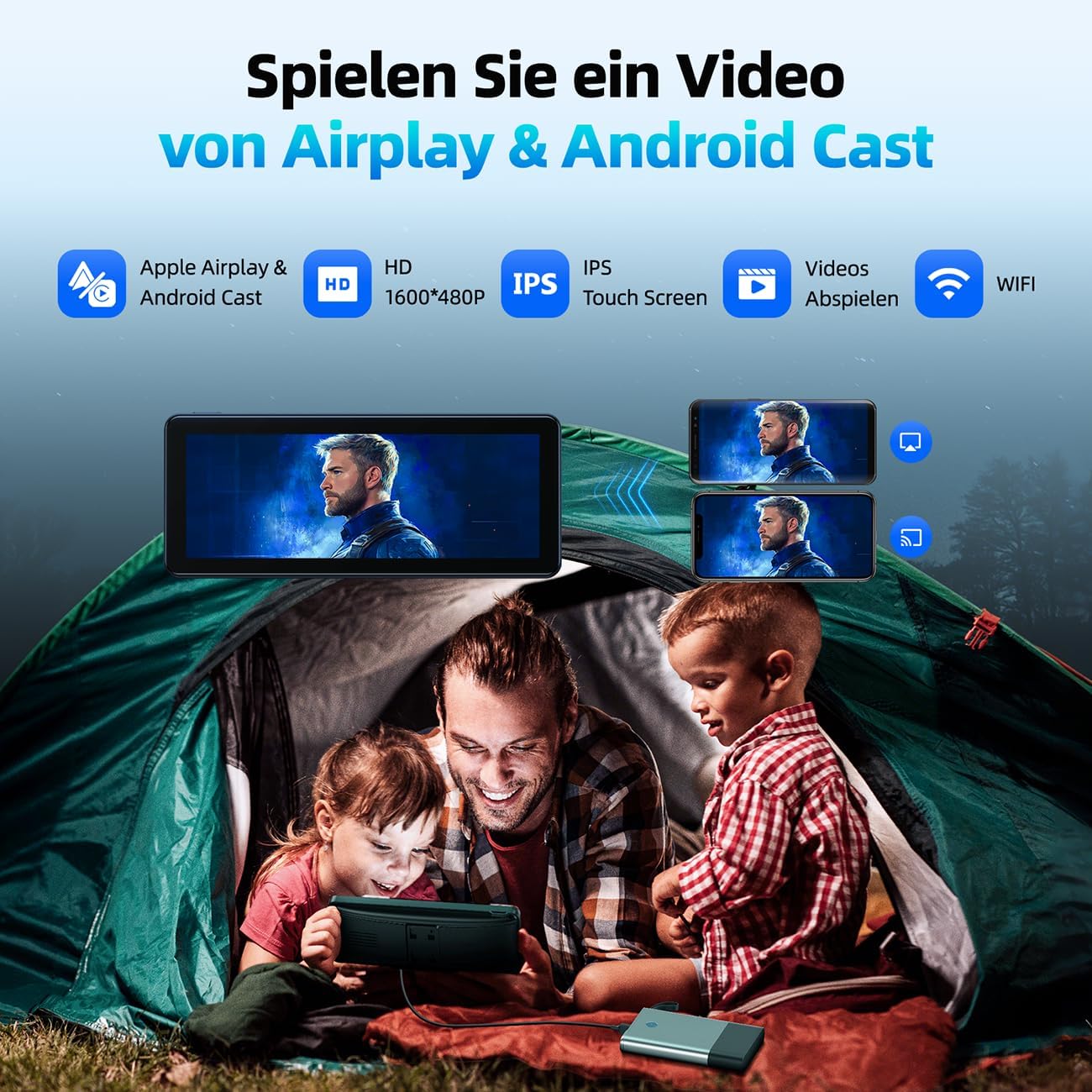 Detalle de LAMTTO 6,86 Zoll Wireless CarPlay/Android Auto Display – Touchscreen, Mirror Link und Sprachsteuerung