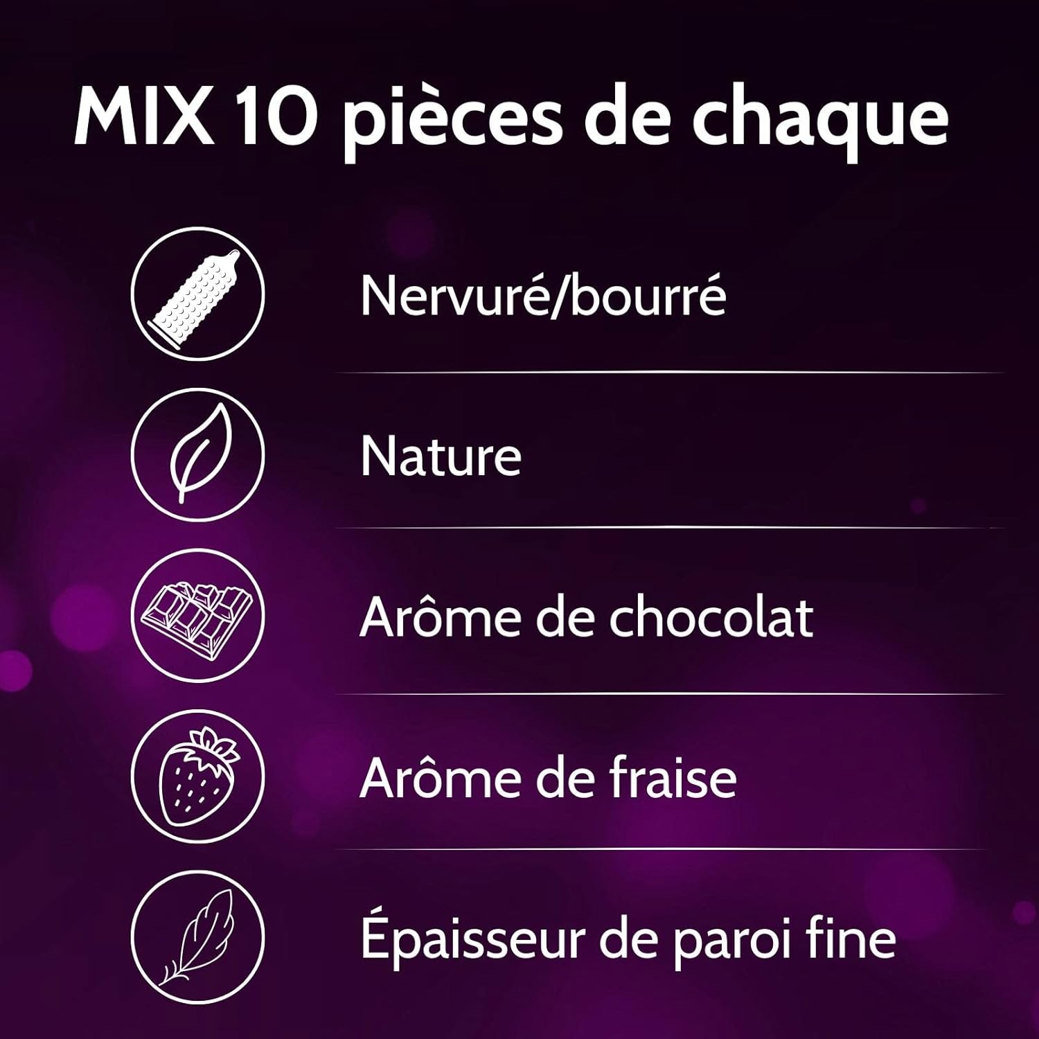 Thumbnail 1 de Vibratissimo Préservatifs Mix Sensationnels extra lubrifiés – lot de 50 (fins, nervures/stries)