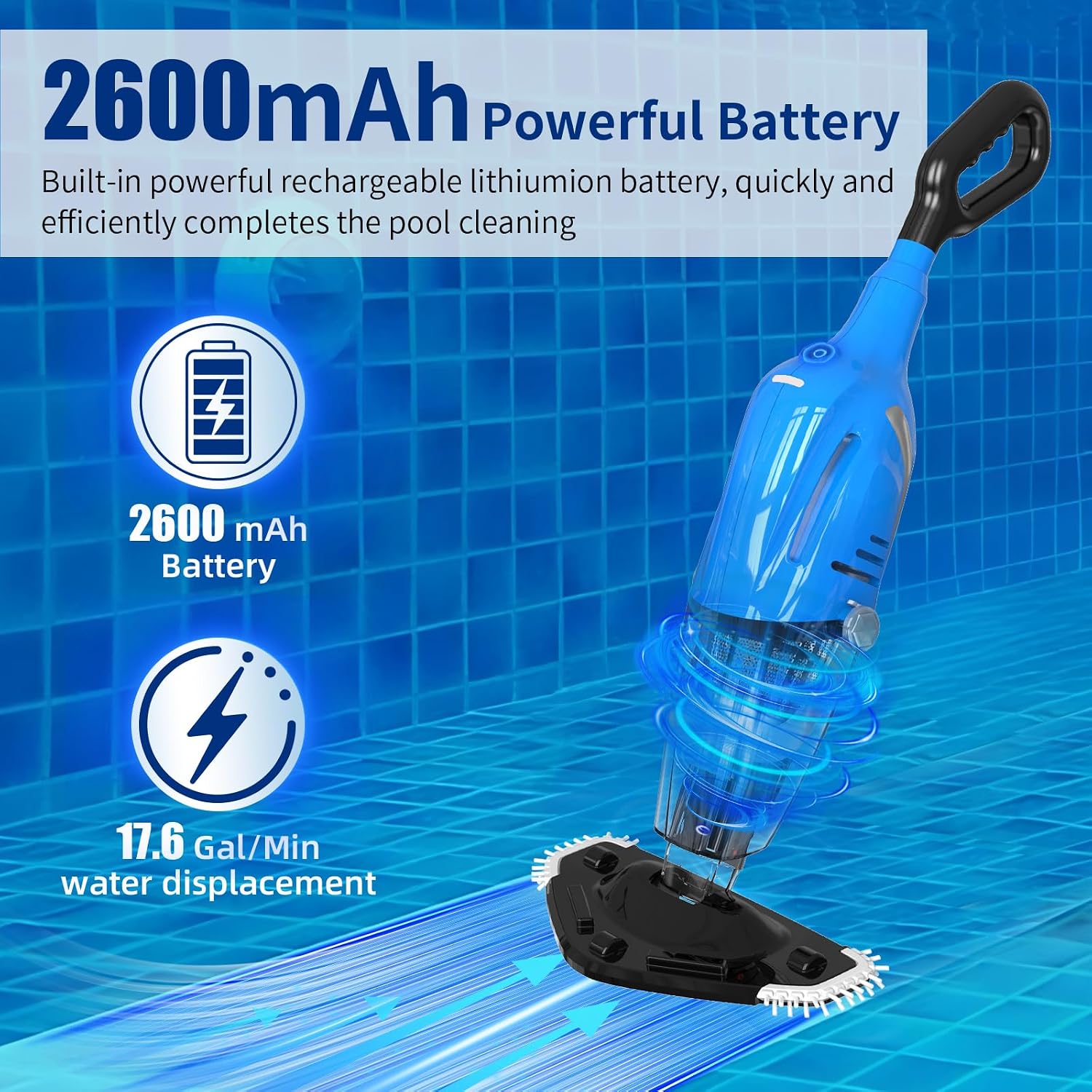 Thumbnail 5 de PoolyPoly Pool Hoover Rechargeable: Cordless Electric Pool Vacuum for Spas, Hot Tubs and Pools