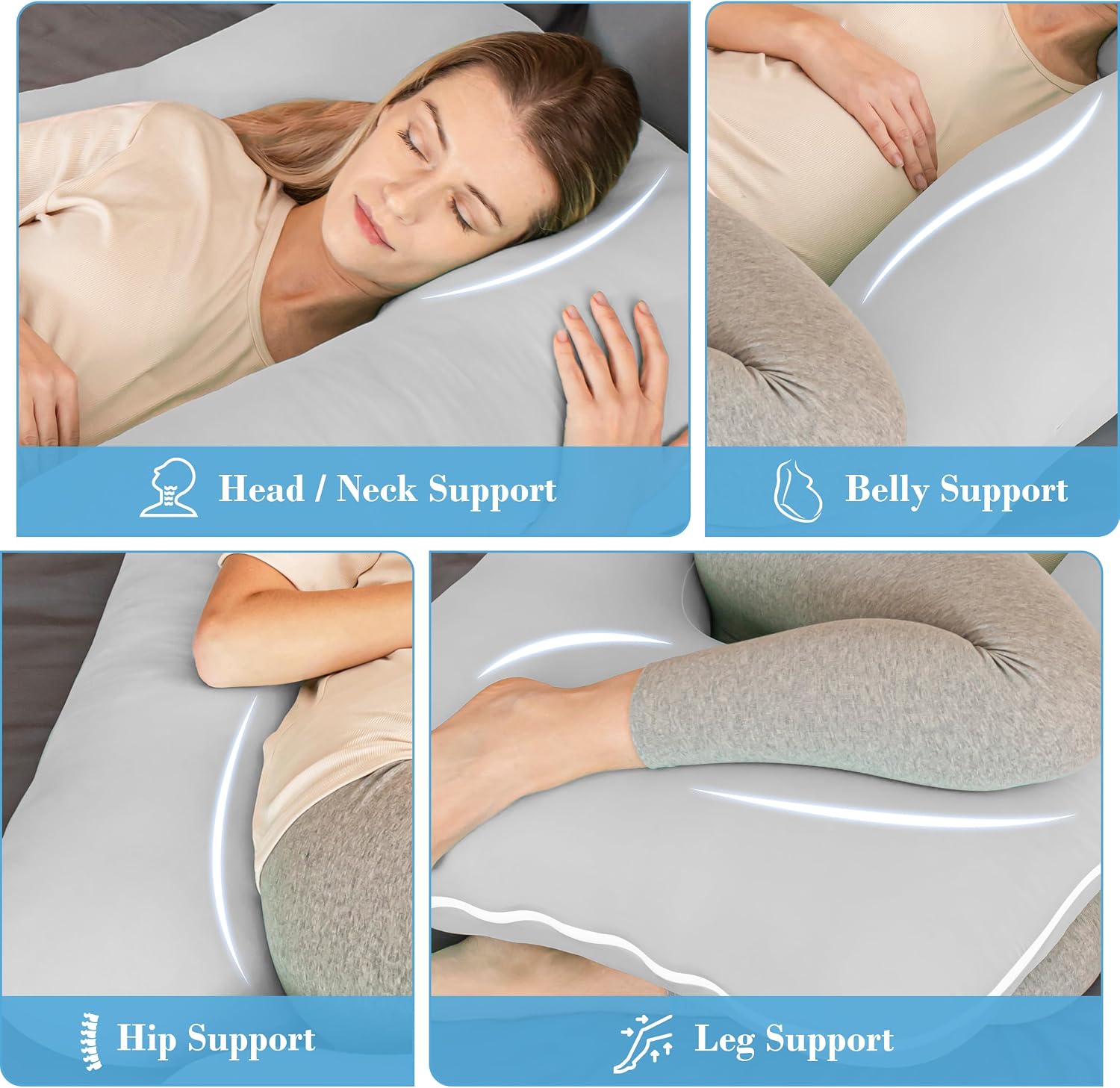 Detalle 2 de Cute Castle U-Shaped Pregnancy Pillow, 57-Inch