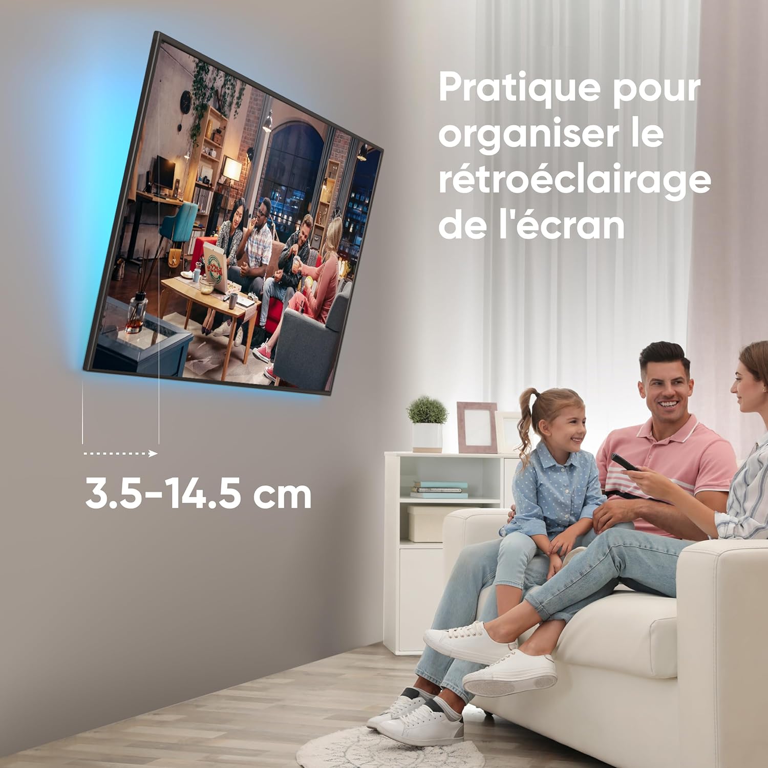 Thumbnail 3 de ONKRON Support Mural TV Inclinable TM6-B (43 à 85 pouces, VESA 75x75 à 600x400) Noir