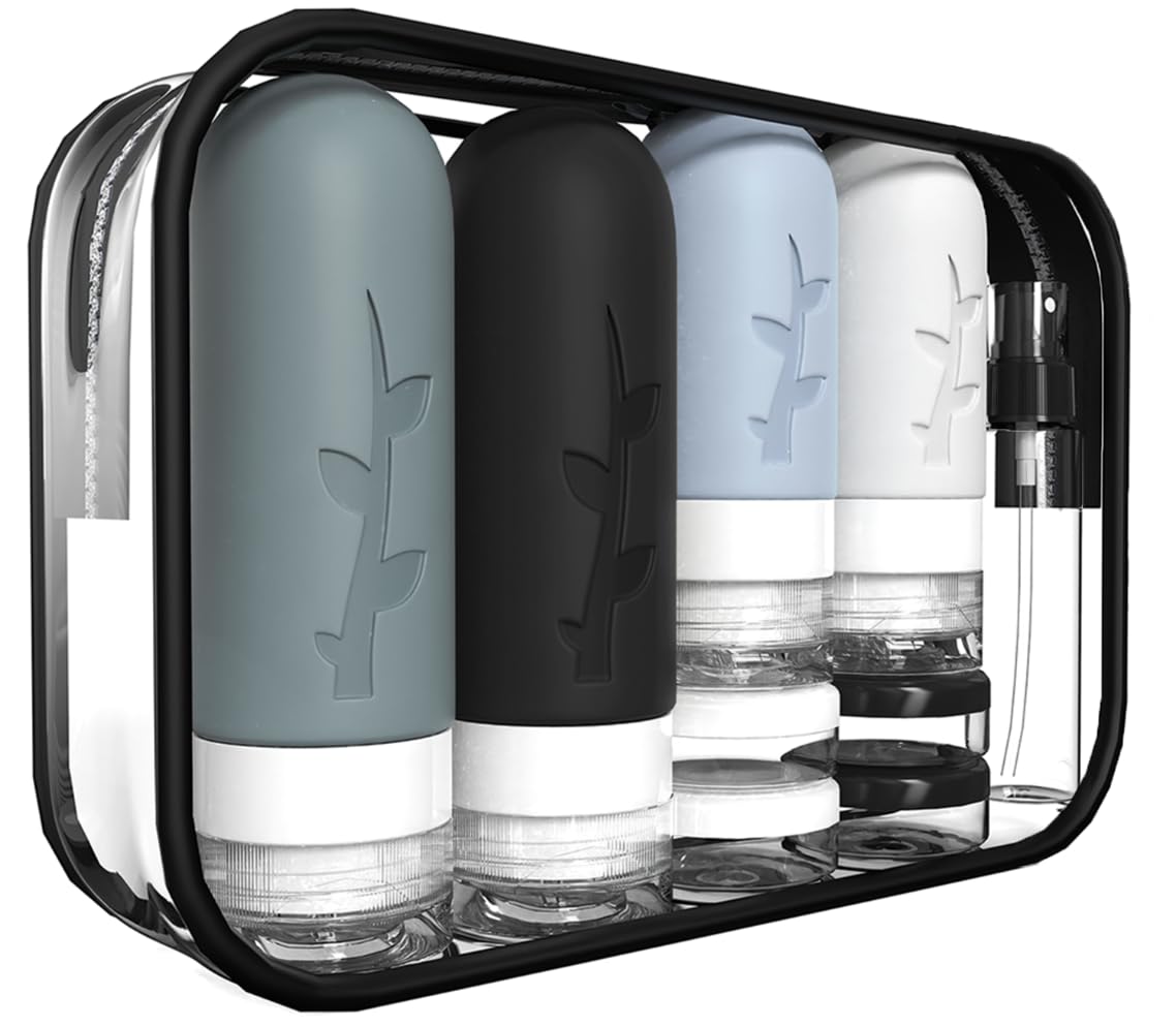 18-Pack TSA Approved Silicone Travel Bottles