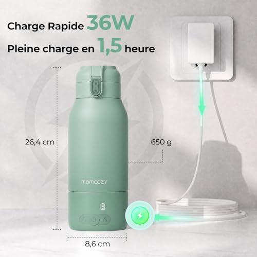 Thumbnail 7 de Momcozy Chauffe-Biberon Portable 500 ml: réchauffe rapide et sans fil pour voyage