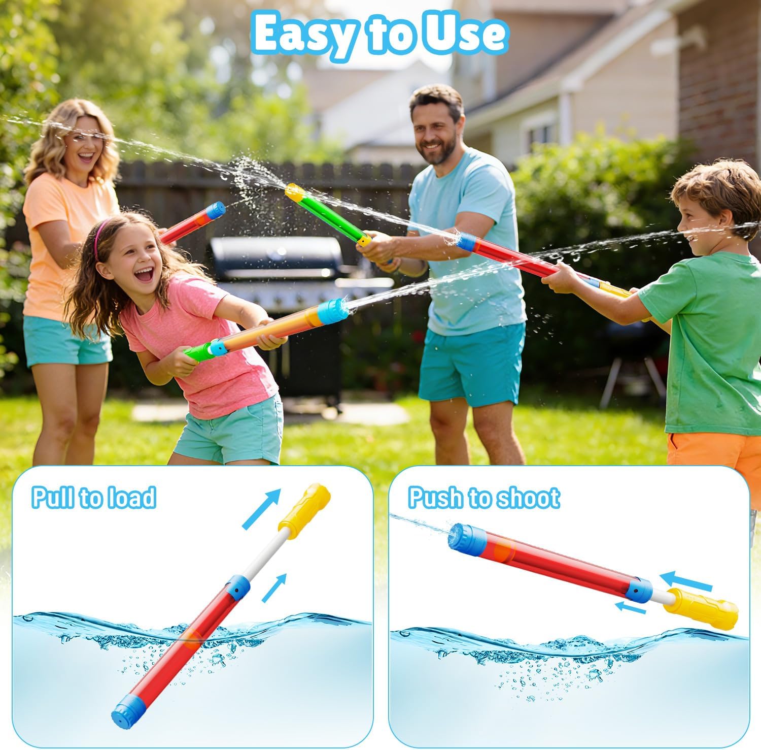 Detalle de LQYoyz Water Gun Blaster: 18-Pack, Shoot Up to 40 Feet for Poolside Fun