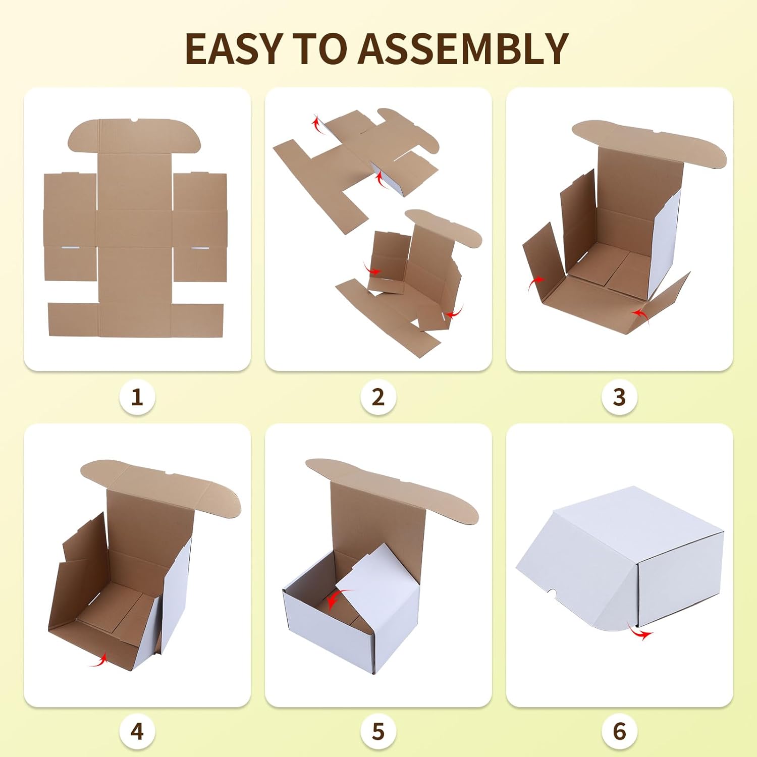 Thumbnail 4 de RLAVBL 25 Shipping Boxes 6x6x4in kraft cardboard mailers (white)